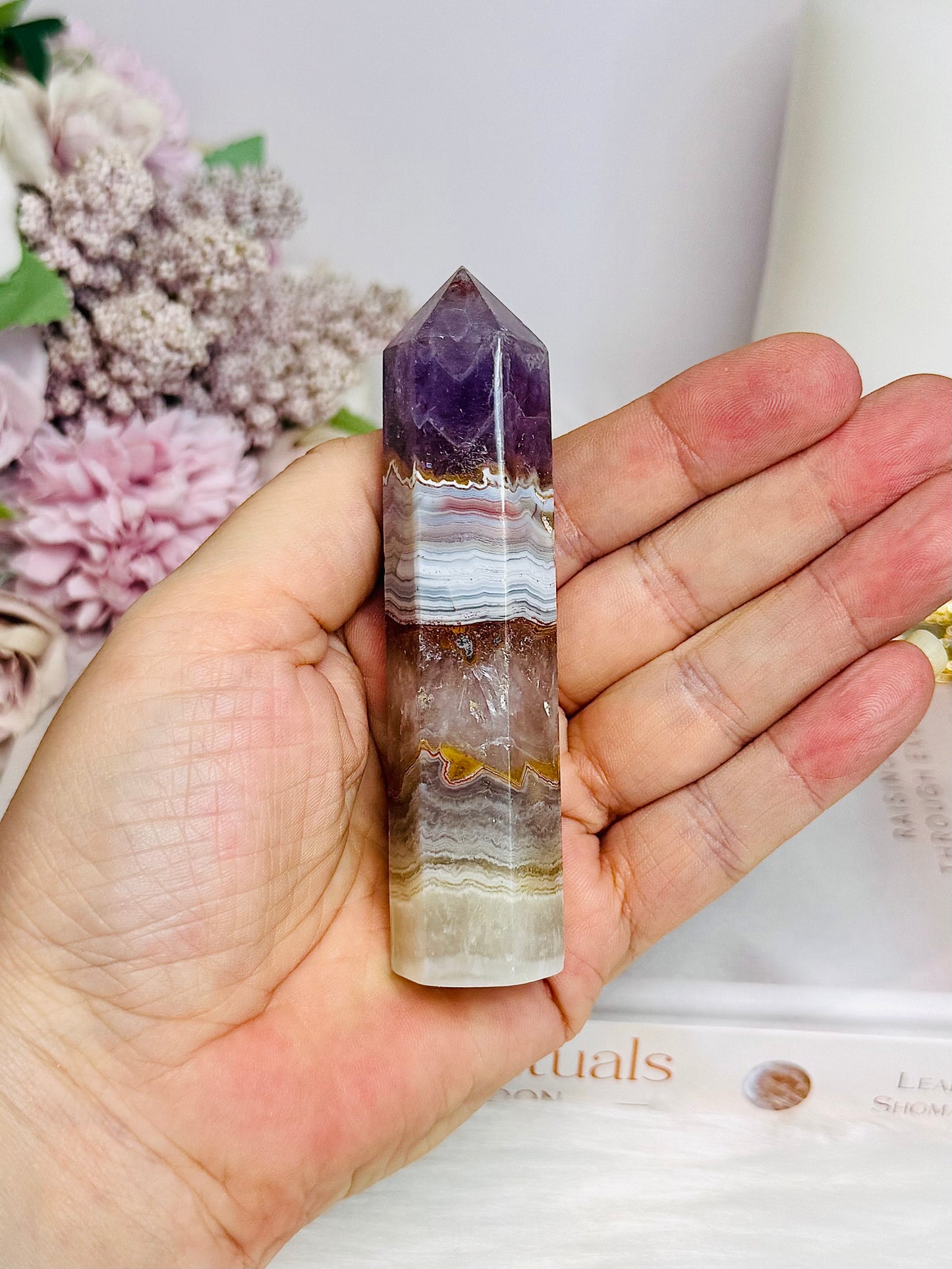 Amethyst with Agate Tower 9.5cm