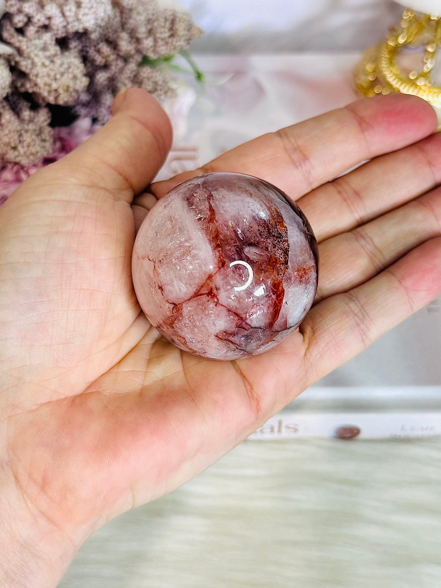 Fire Quartz Sphere On Stand 142grams