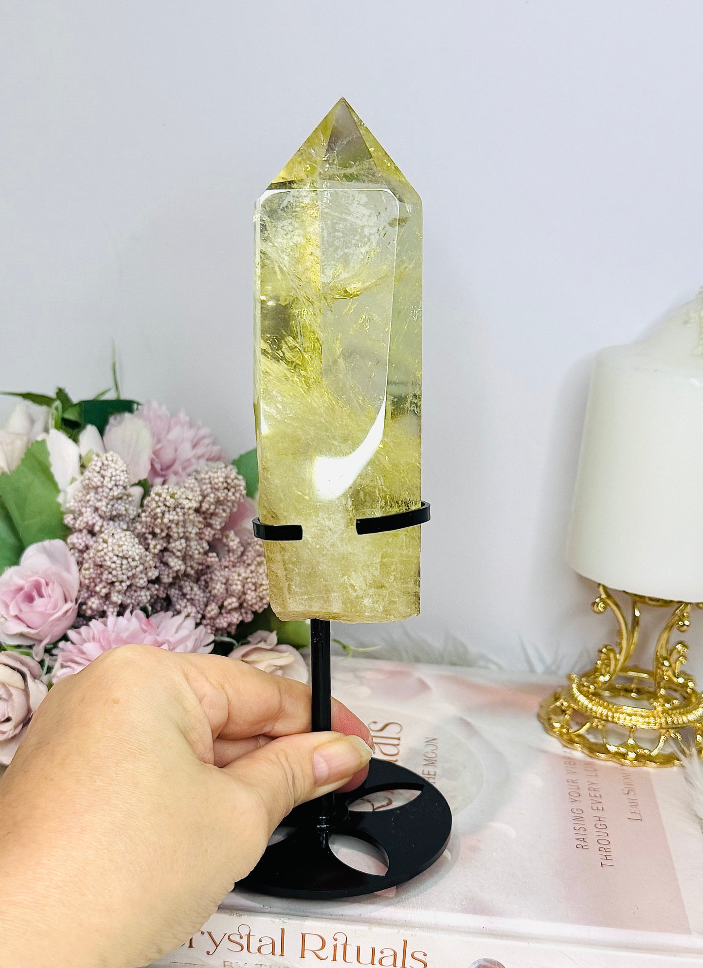 Citrine Tower 21cm Inc Stand