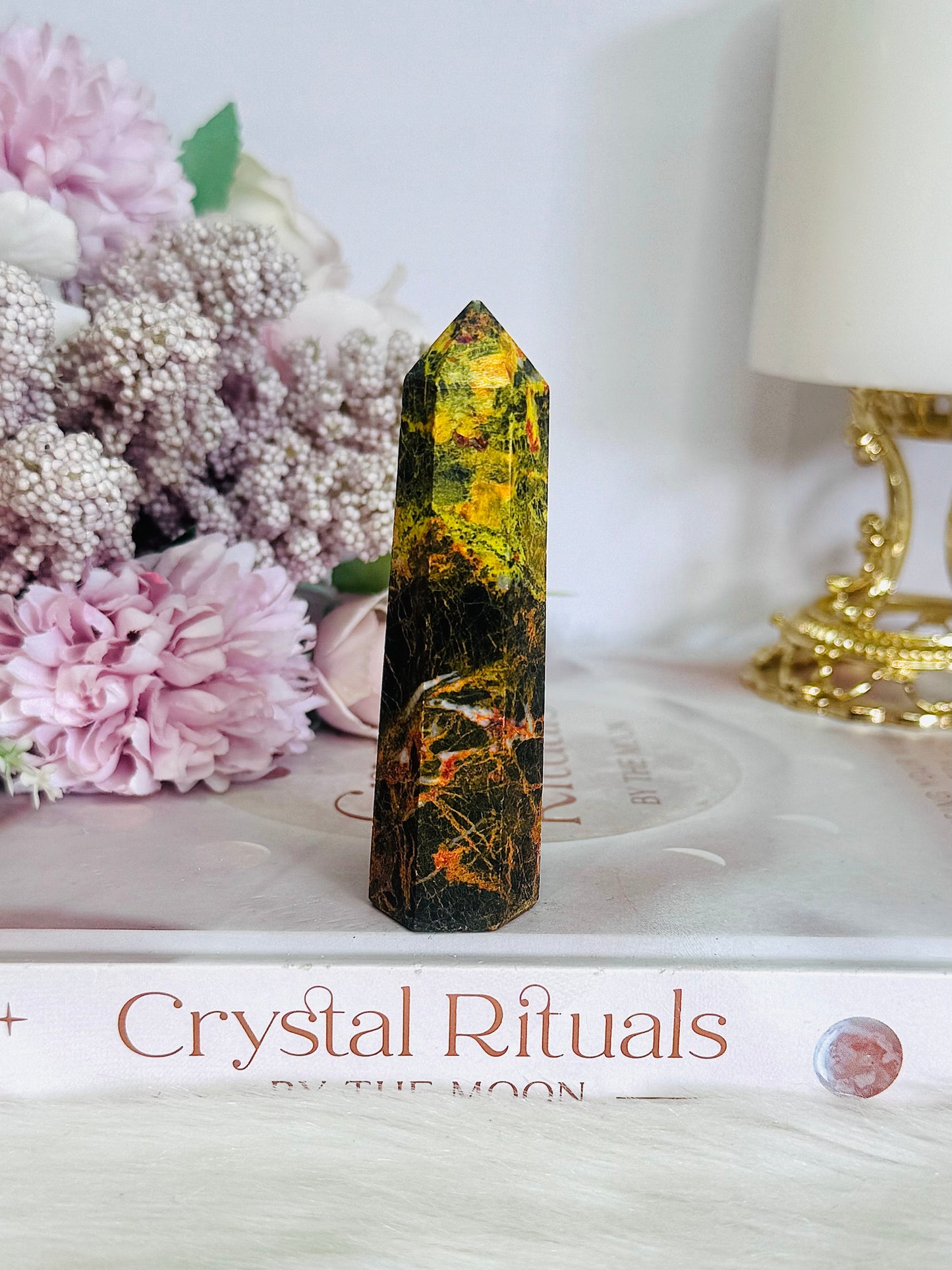 Focus On Your Goals ~ Beautiful Realgar Crystal Tower 8cm