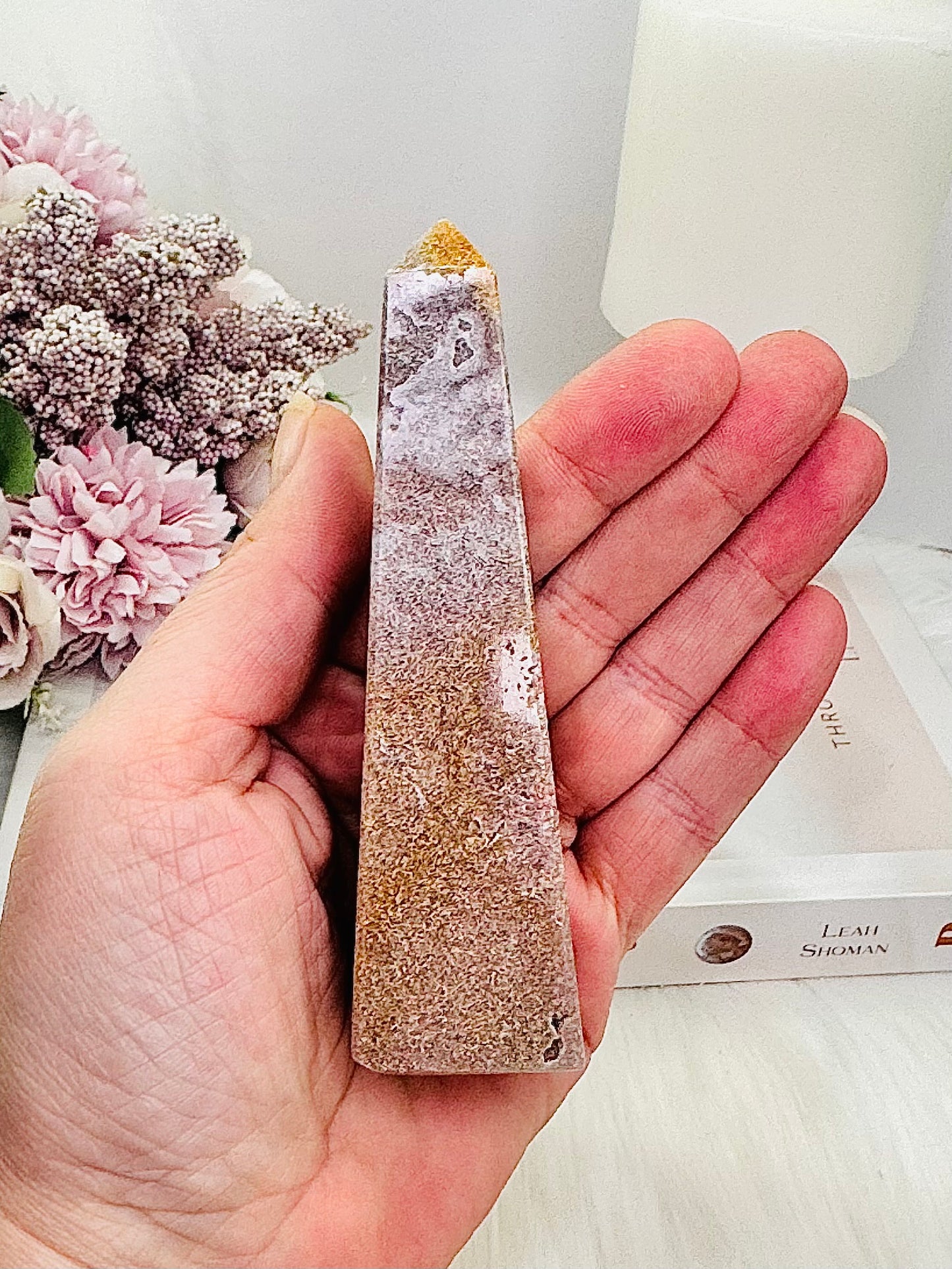 Beautiful 10.5cm Pink Amethyst Obelisk | Tower From Brazil