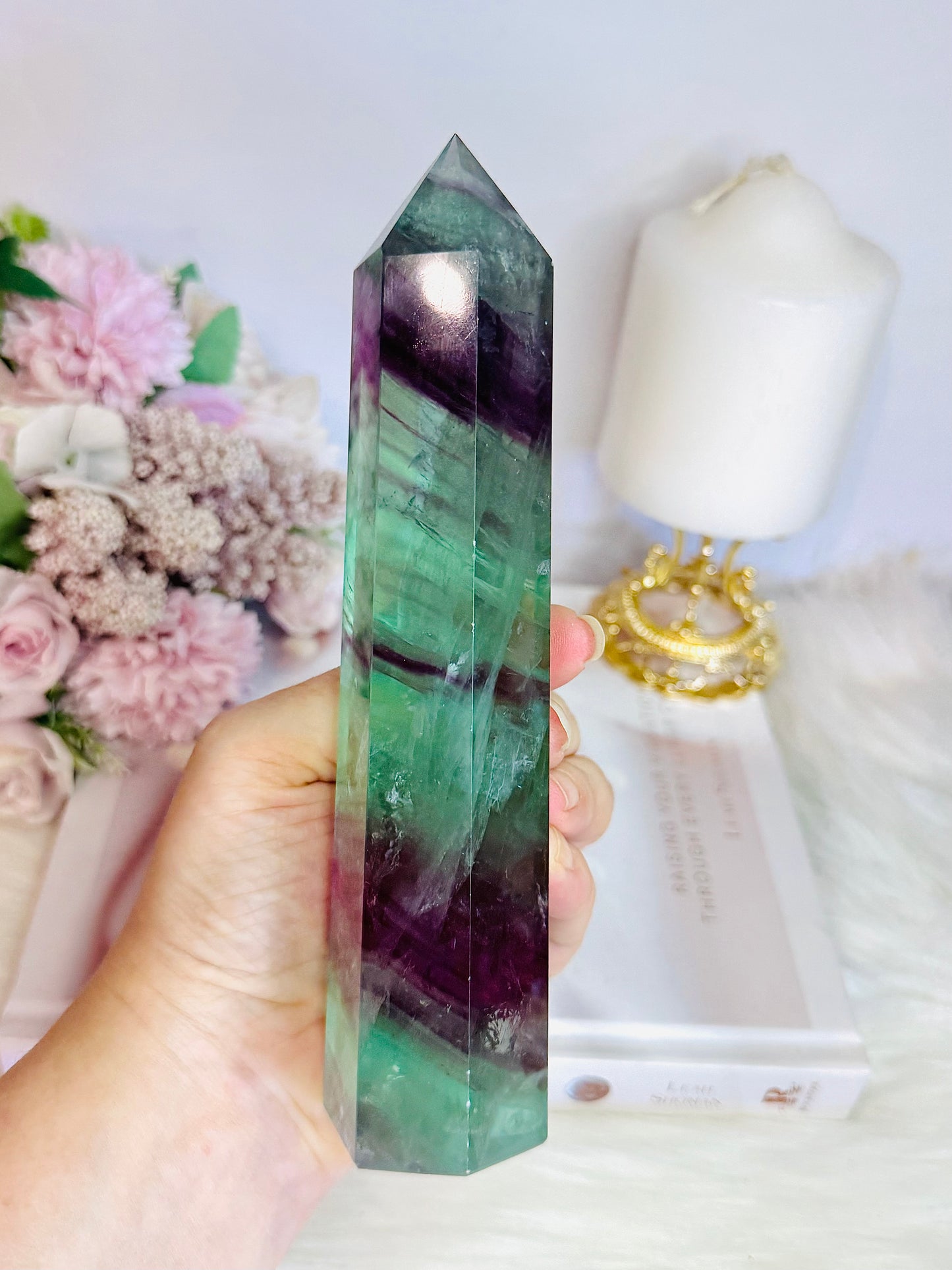 Rainbow Fluorite Large Chunky Tower 18cm