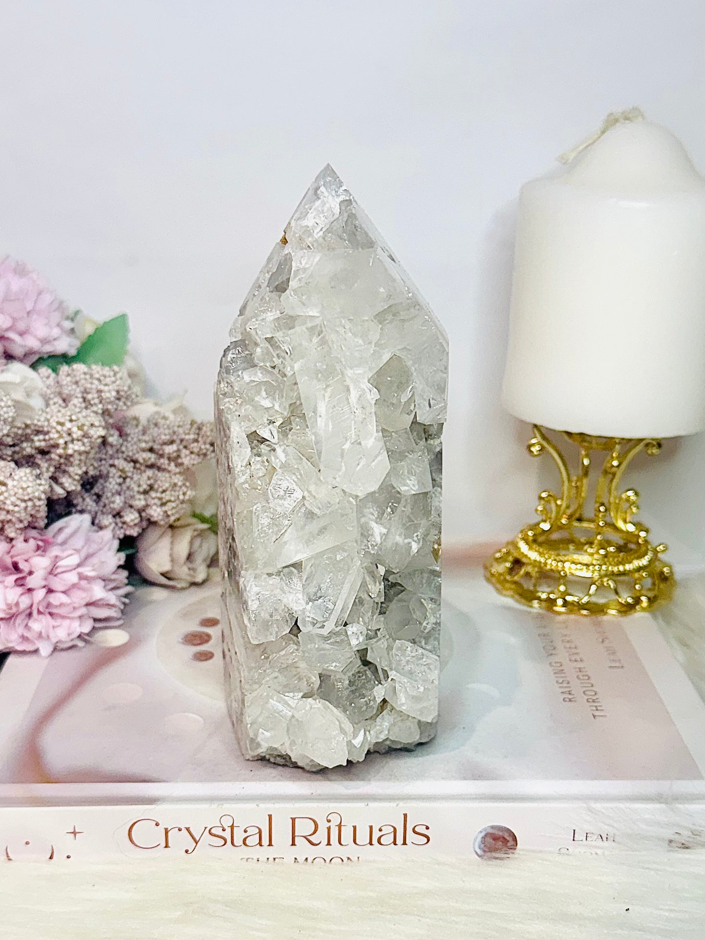 High Grade Clear Quartz Cluster Point Tower From Brazil 16cm 994grams