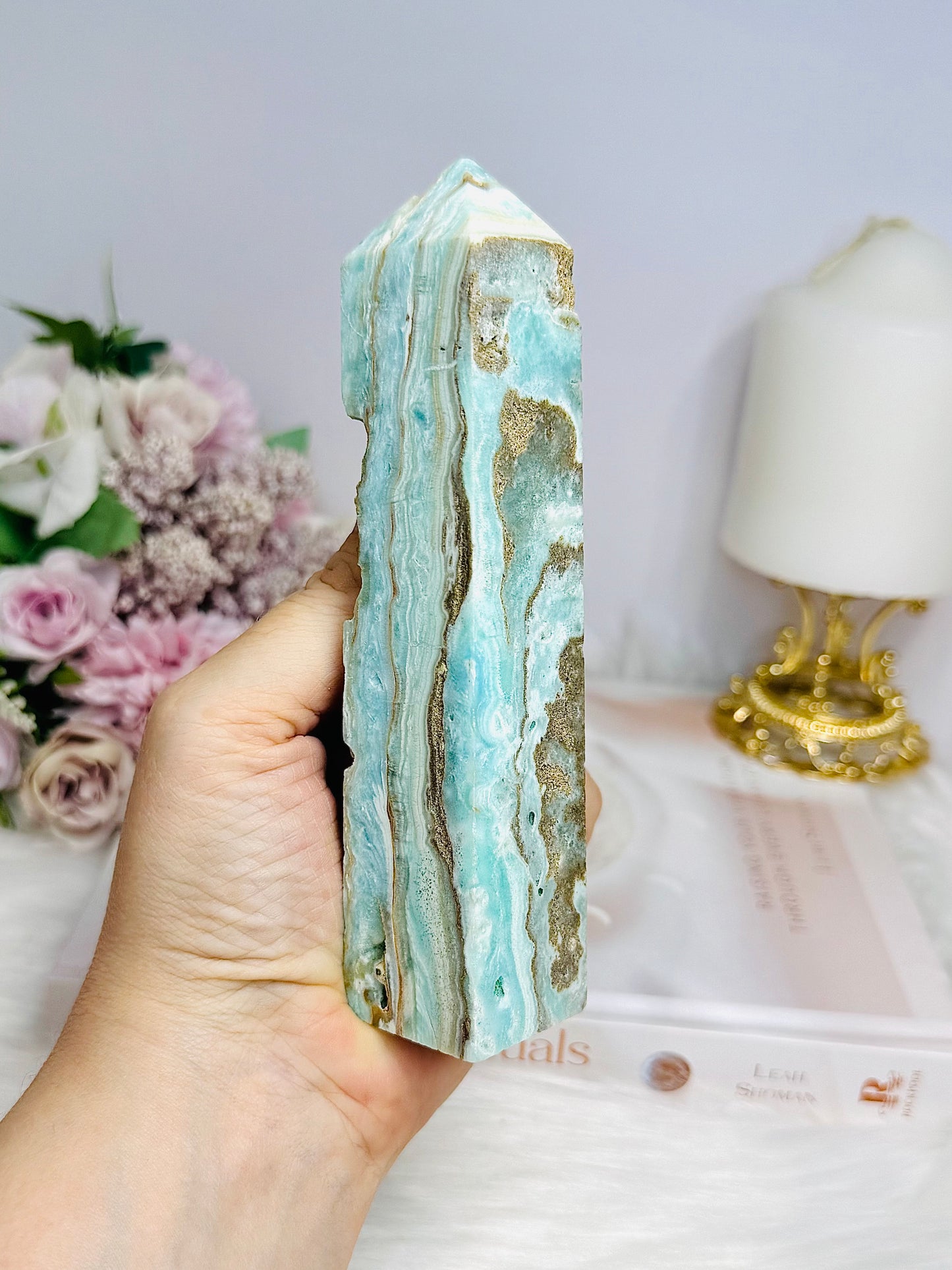Large Druzy Hemimorphite Tower 14cm