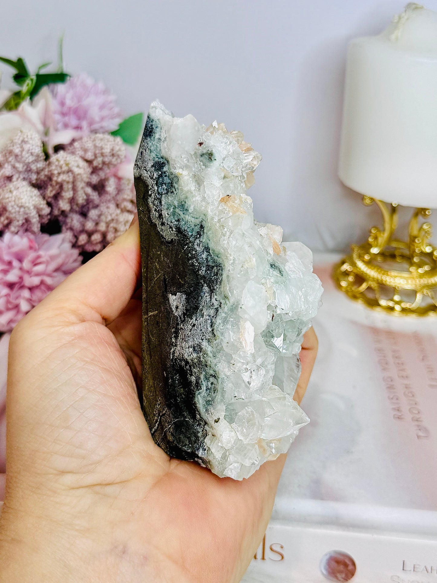 Natural Apophyllite with Stilbite Freeform Specimen 12cm 327g