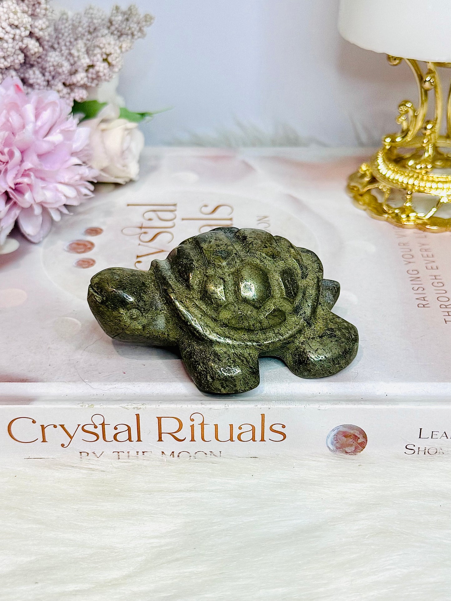 Pyrite Carved Turtle 249g