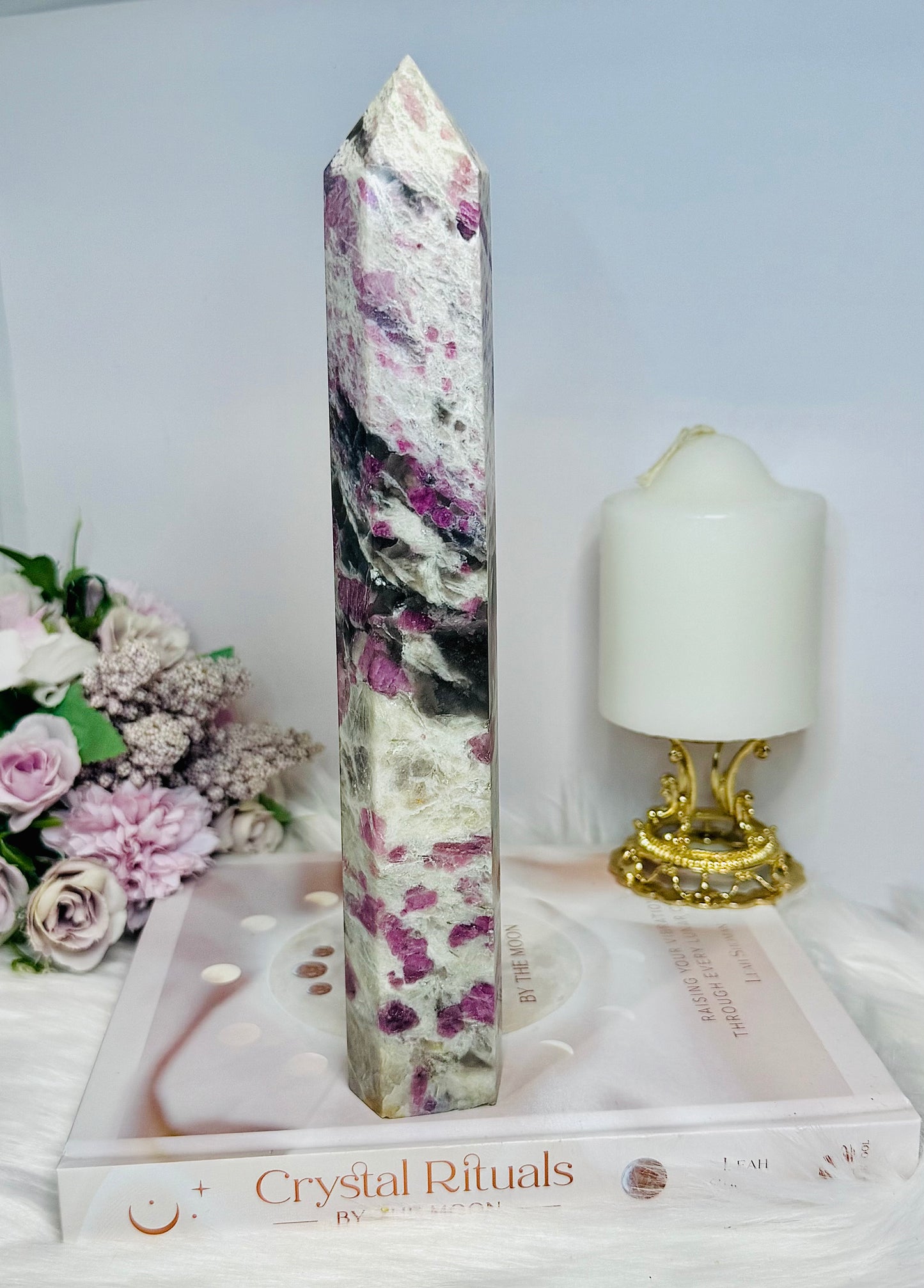 Large Pink Tourmaline Tower 25cm