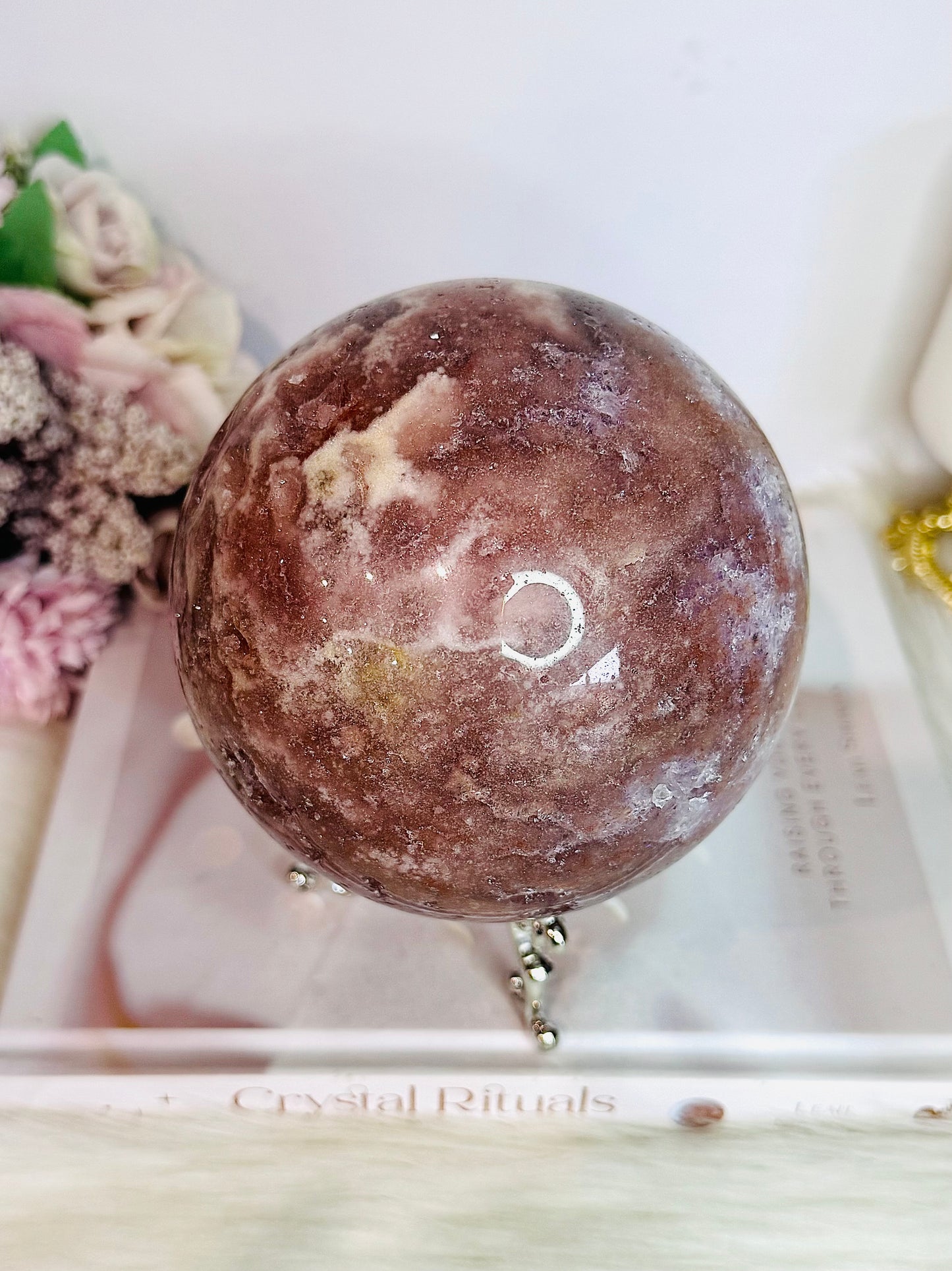 STATEMENT PIECE ~ The Most Spectacular High Grade Classy & Fabulous Huge Druzy Pink Amethyst Sphere From Brazil On Stand
