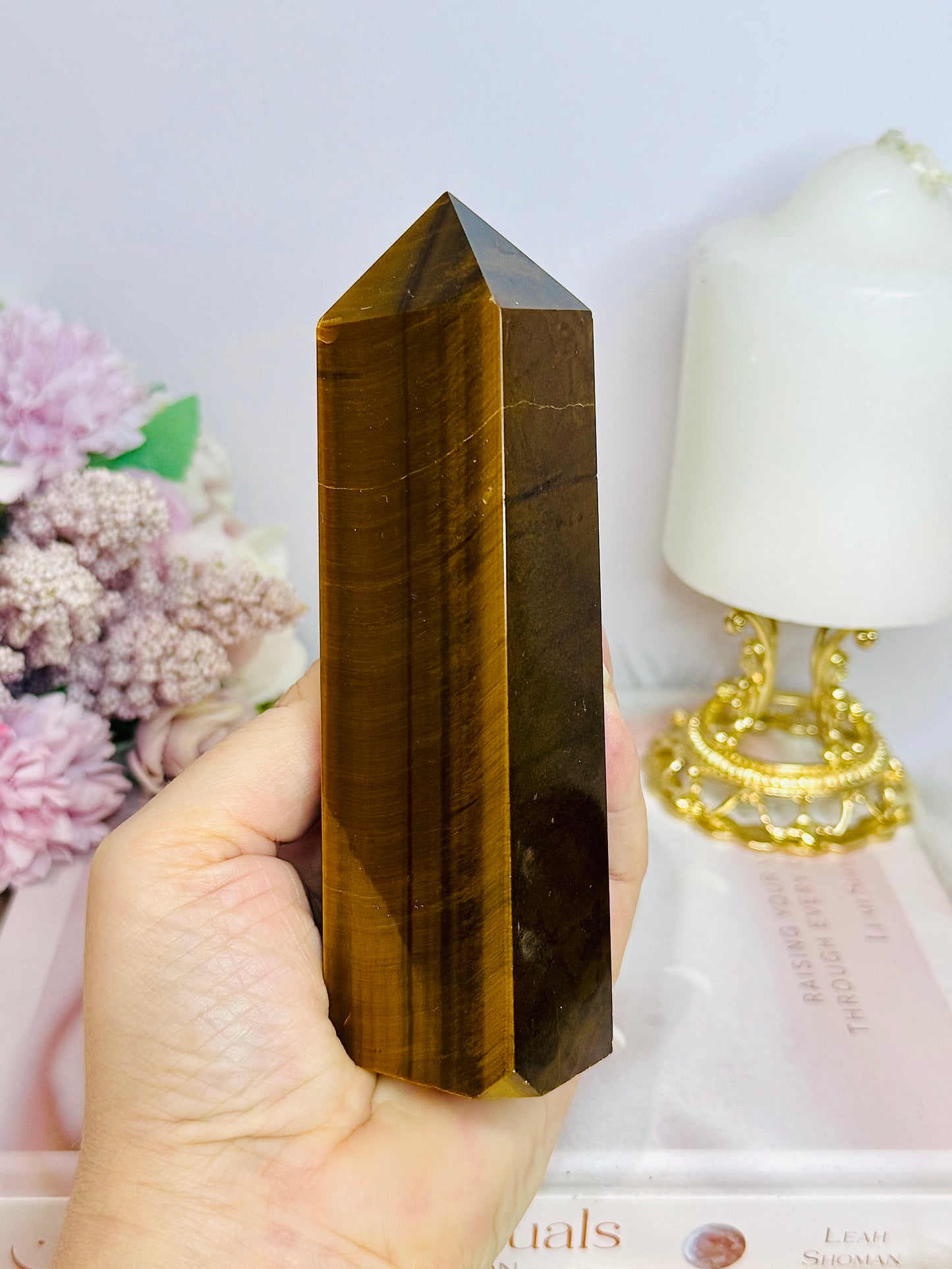 Tigers Eye Large Chunky Tower Full Of Flash 14cm