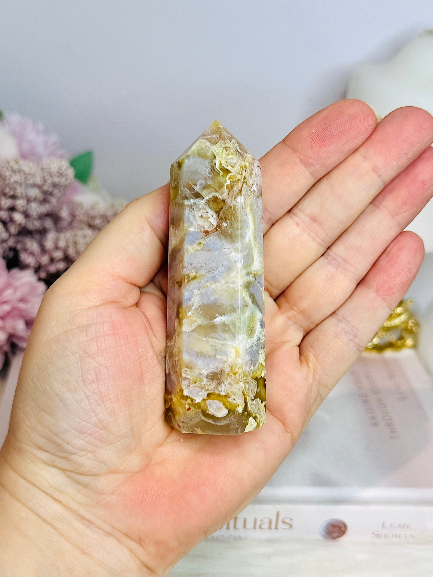 Flower Agate Tower 9cm