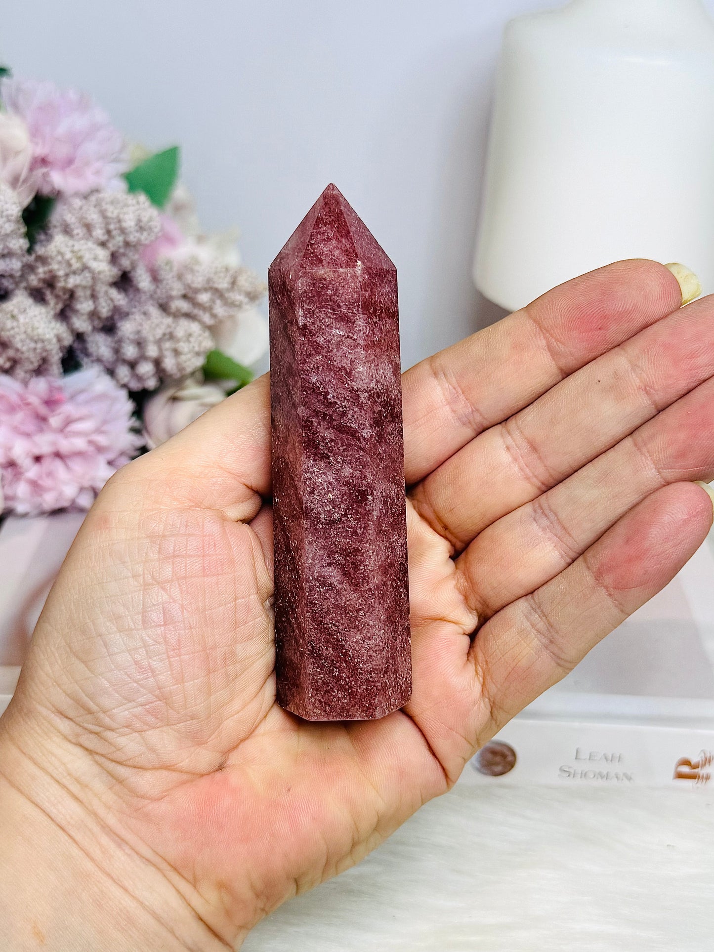 Strawberry Quartz Tower 9.5cm