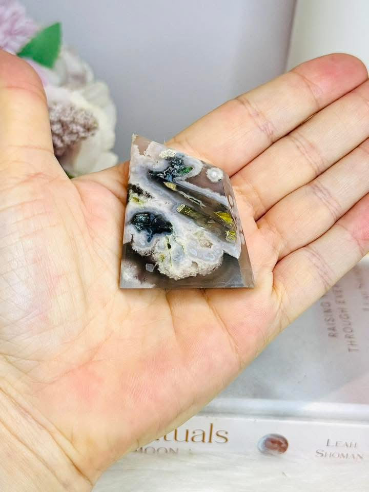 Green Flower Agate Freeform 5cm