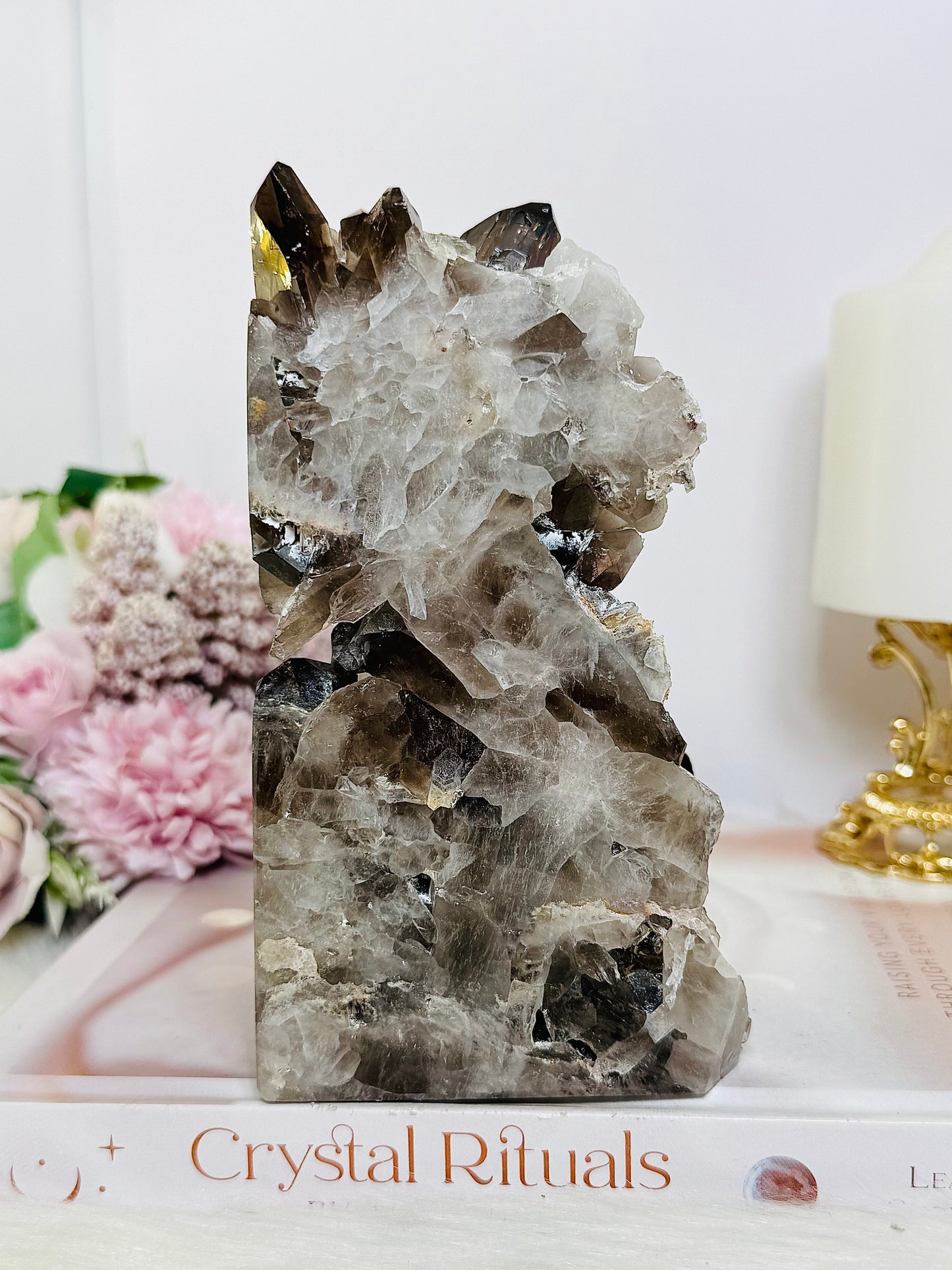 Smokey Quartz Cluster Tower 15cm 789g From Brazil