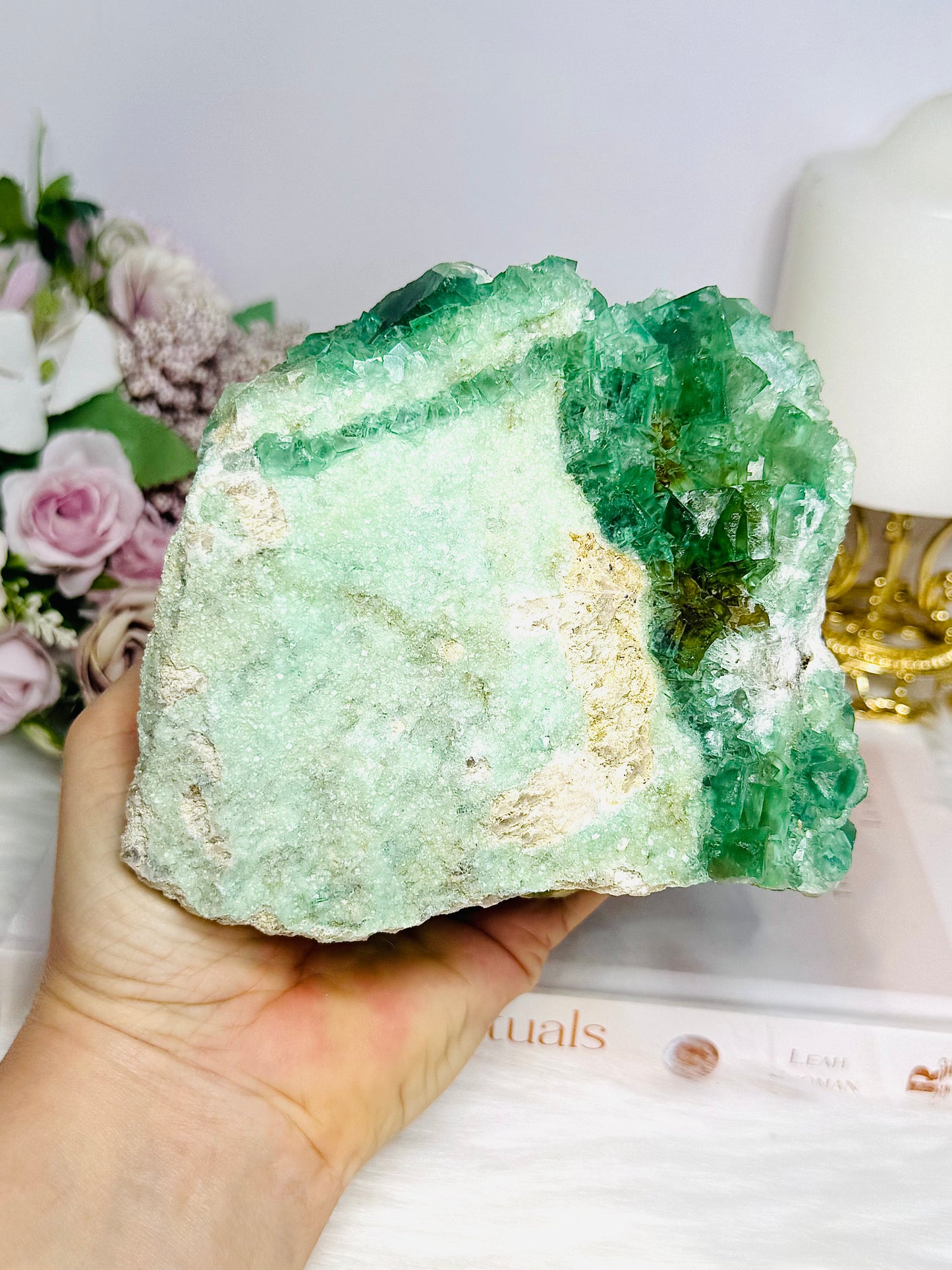 High Grade Green Cubed Fluorite Specimen 12cm 1.15KG