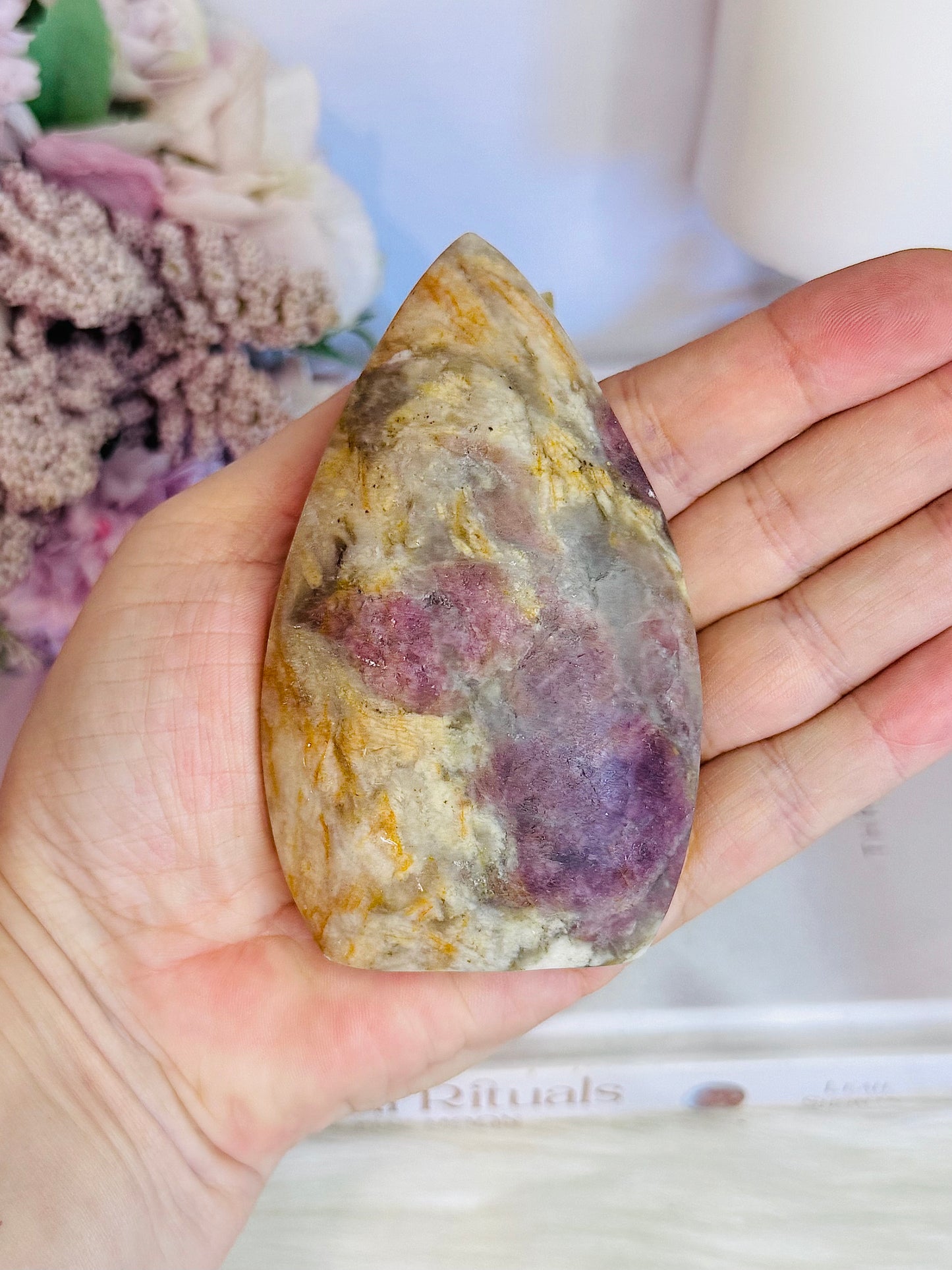 Large Pink Tourmaline Carved Flame | Freeform 261grams