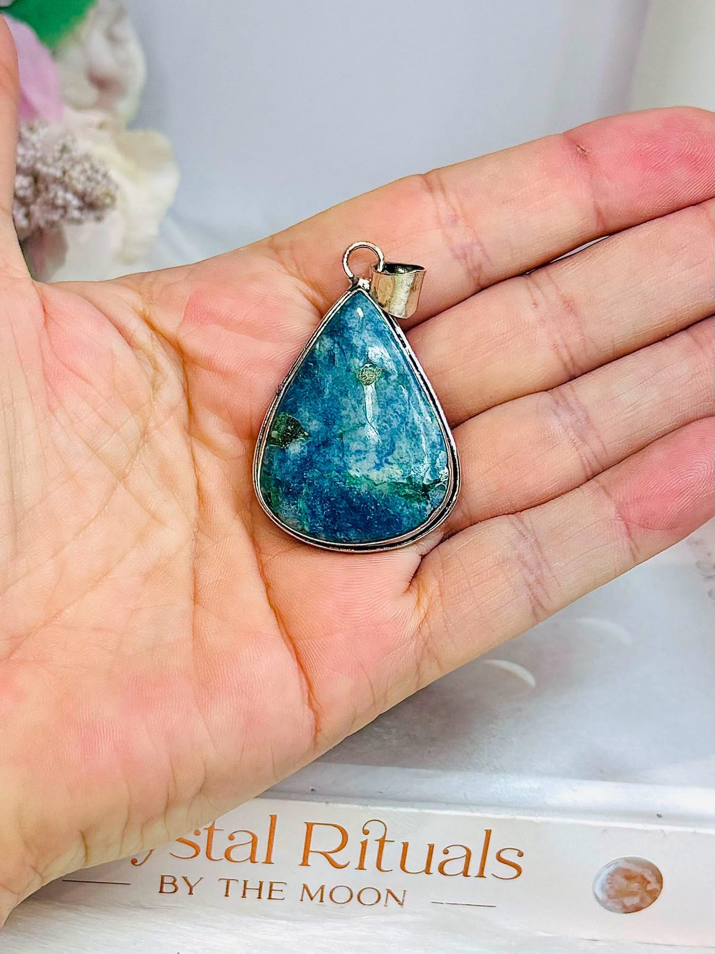 Chrysocolla Silver Pendant
