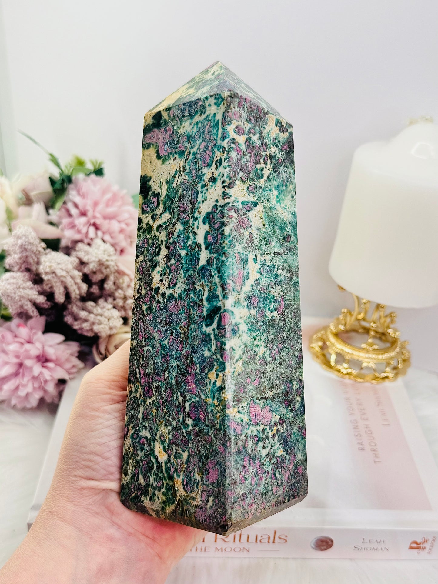 The Most INCREDIBLE Huge Natural Ruby In Fuchsite (UV Reactive) Tower | Generator 18.5cm 1.4KG ~ A True Collectors Piece
