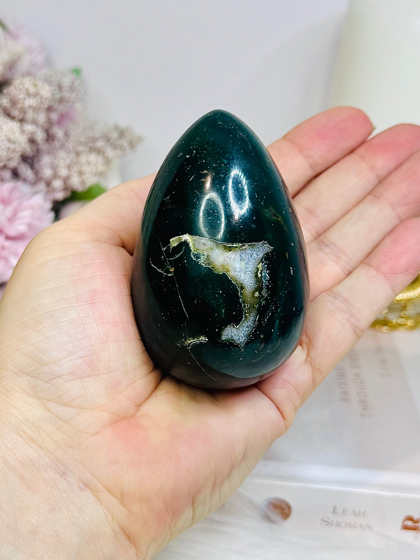 Large Bloodstone Egg on Stand 7.5cm
