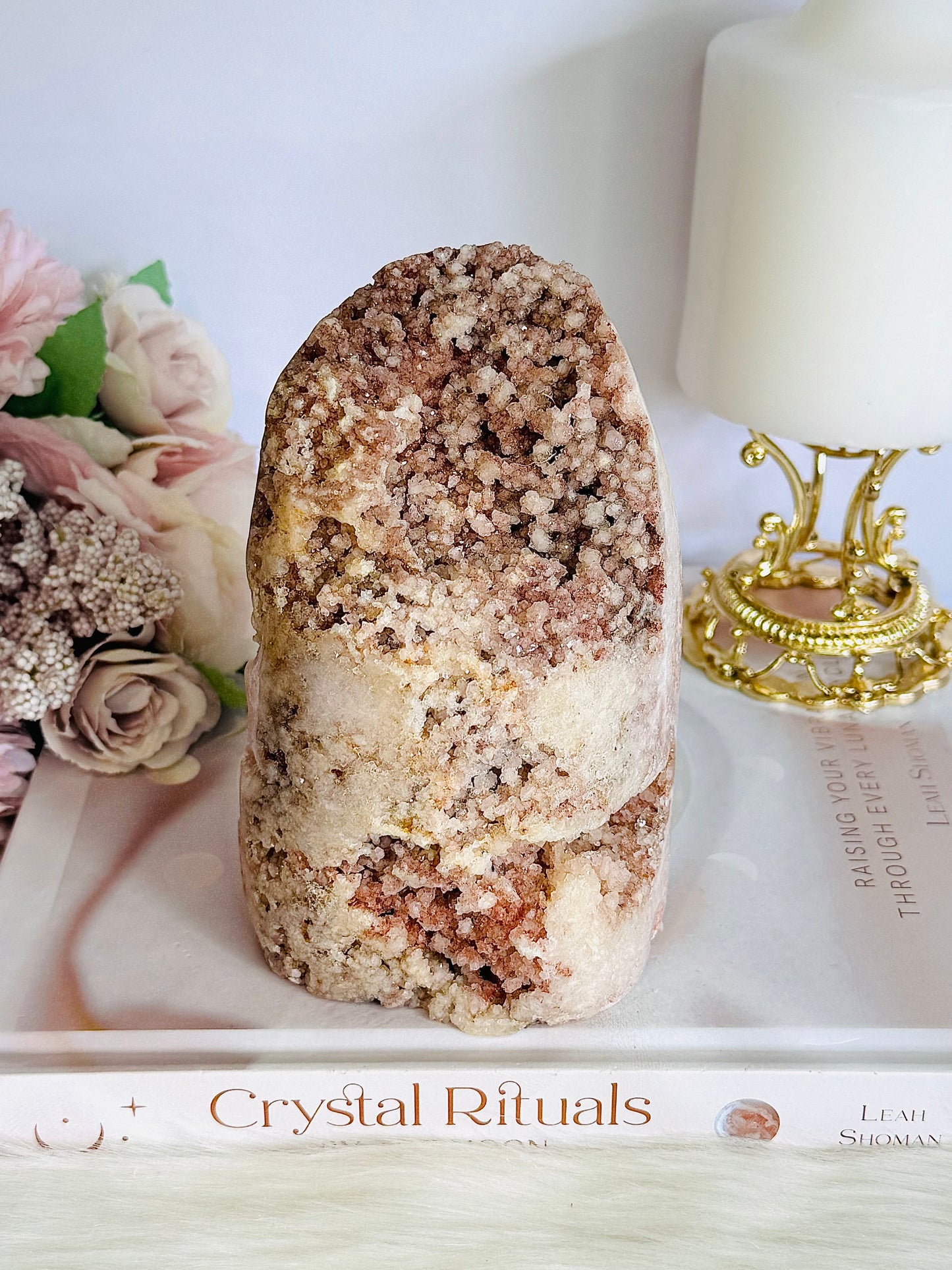 Incredible Natural Large Pink Amenities Druzy Freeform From Brazil 894grams 12.5cm