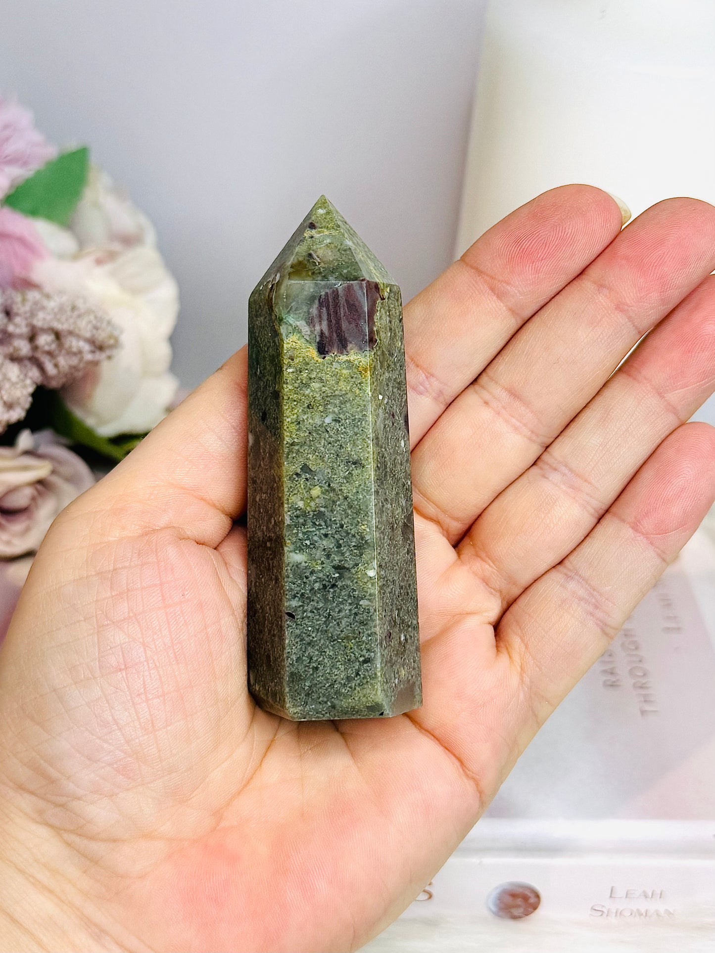 Moss Agate Chunky Point | Tower 9cm
