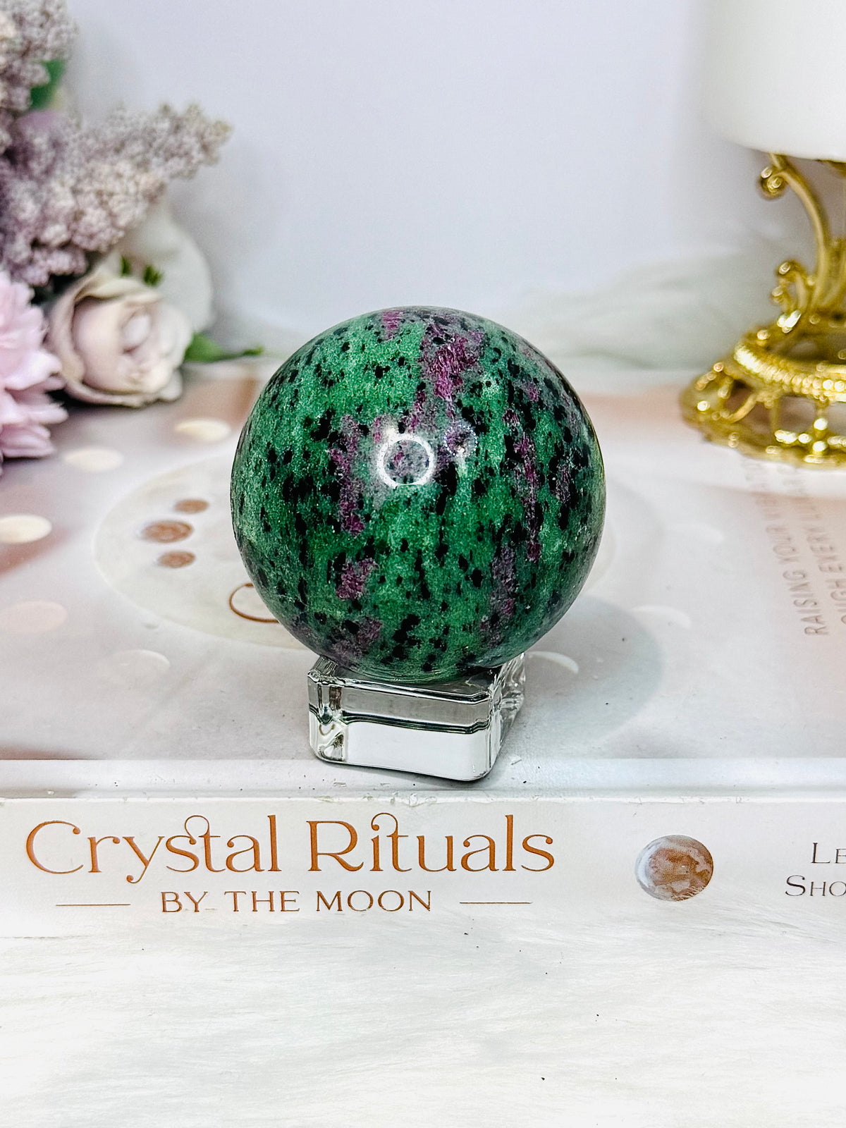 Ruby Zoisite Sphere on Stand 275g