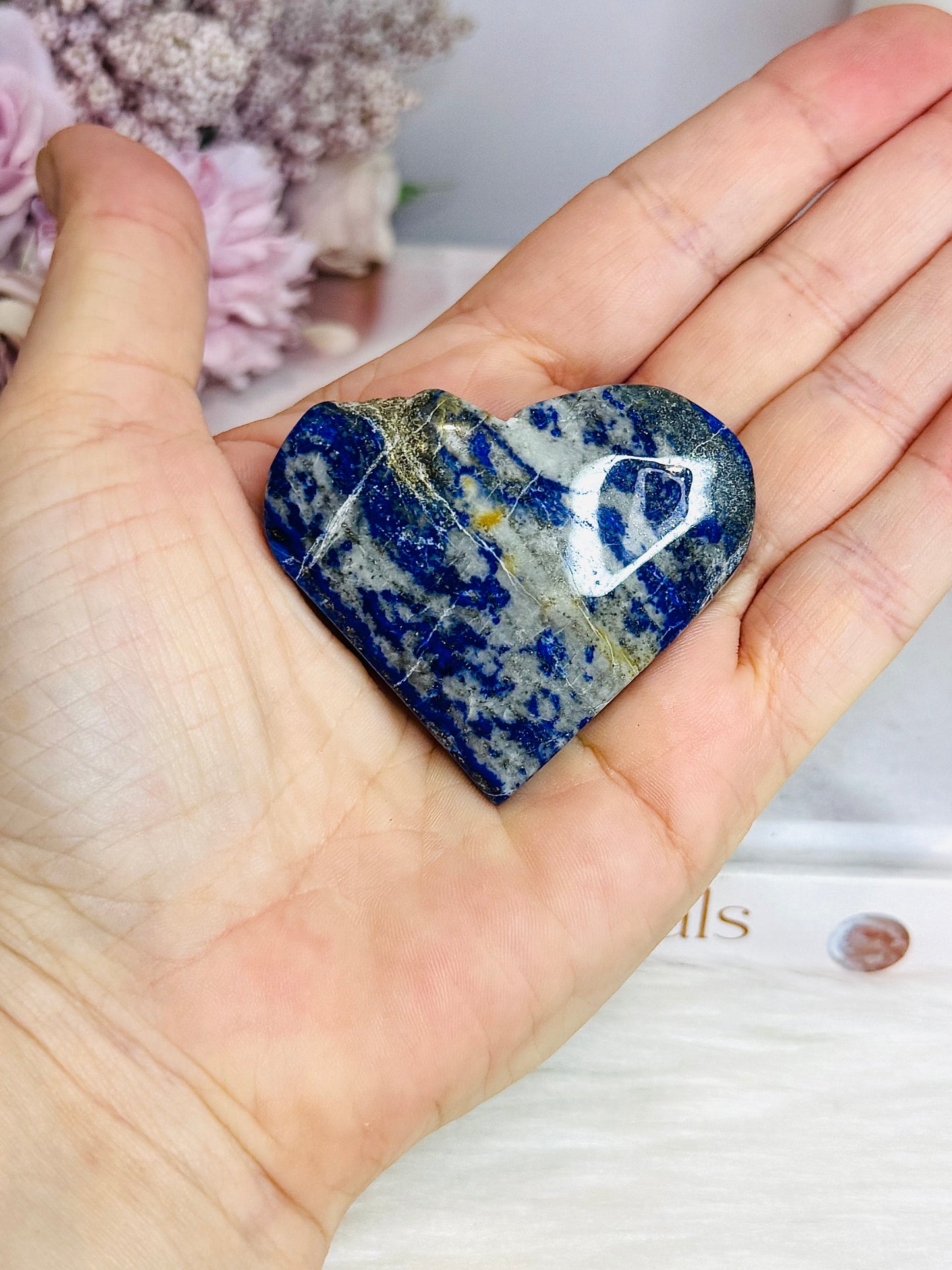 Lapis Lazuli Carved Heart 5cm