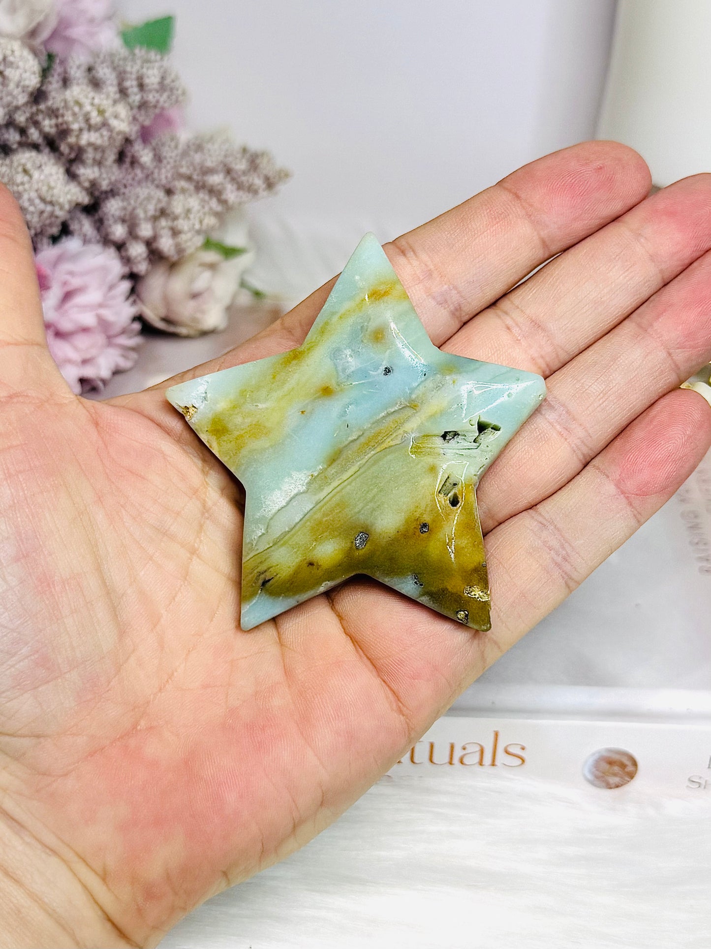 Caribbean Calcite Carved Star