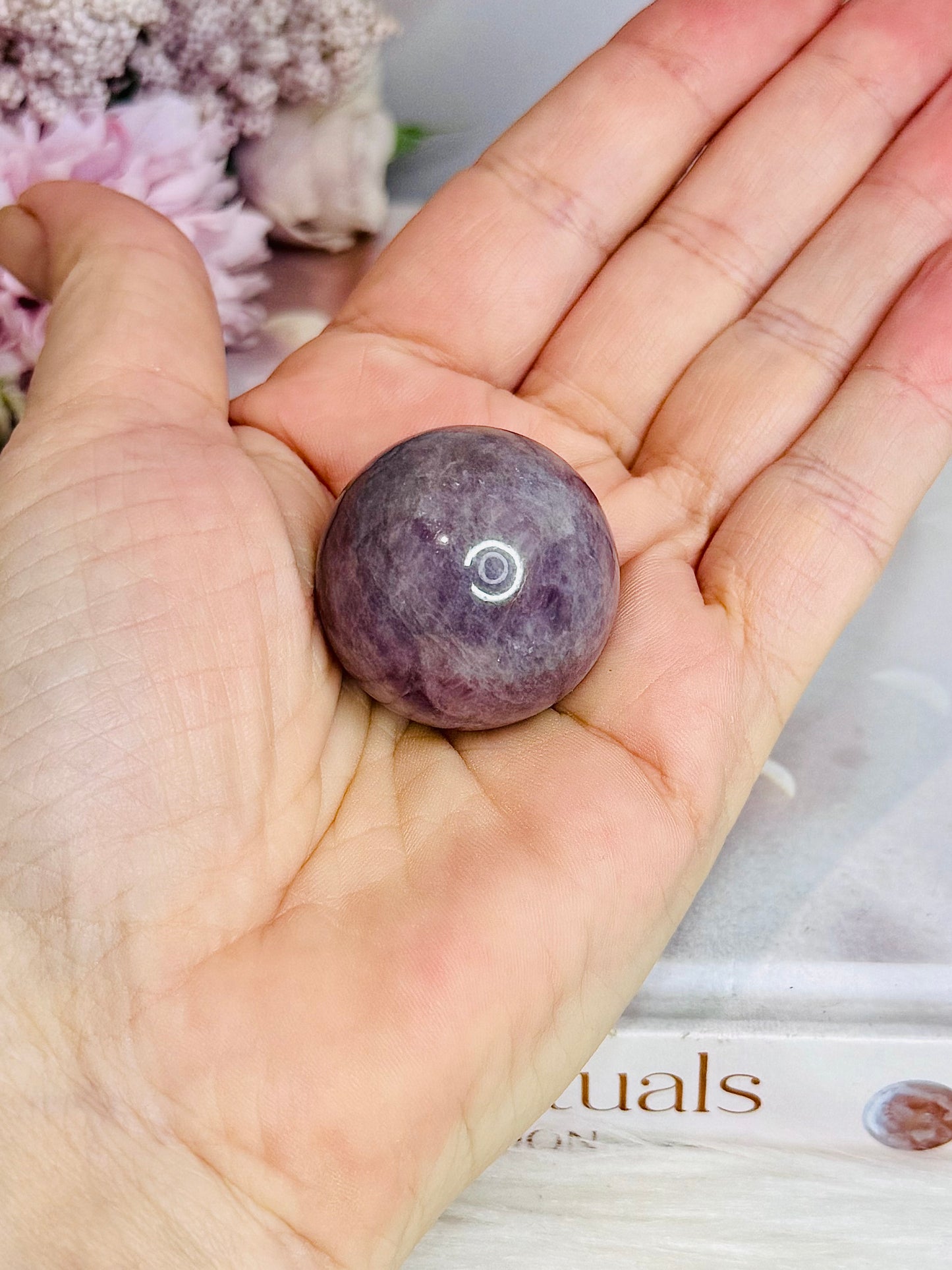 Small Lavender Rose Quartz Sphere On Stand