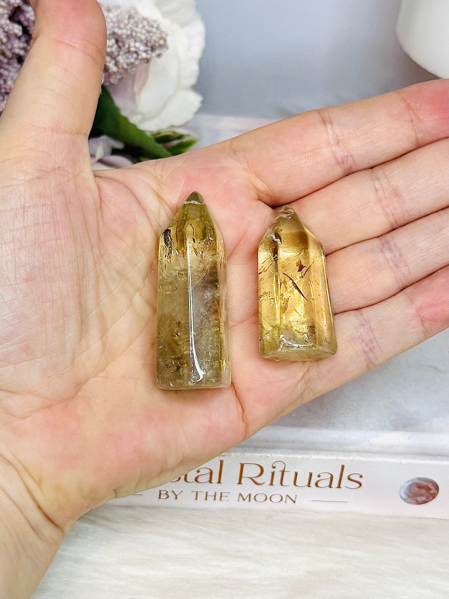 Set of 2 Small Citrine Towers