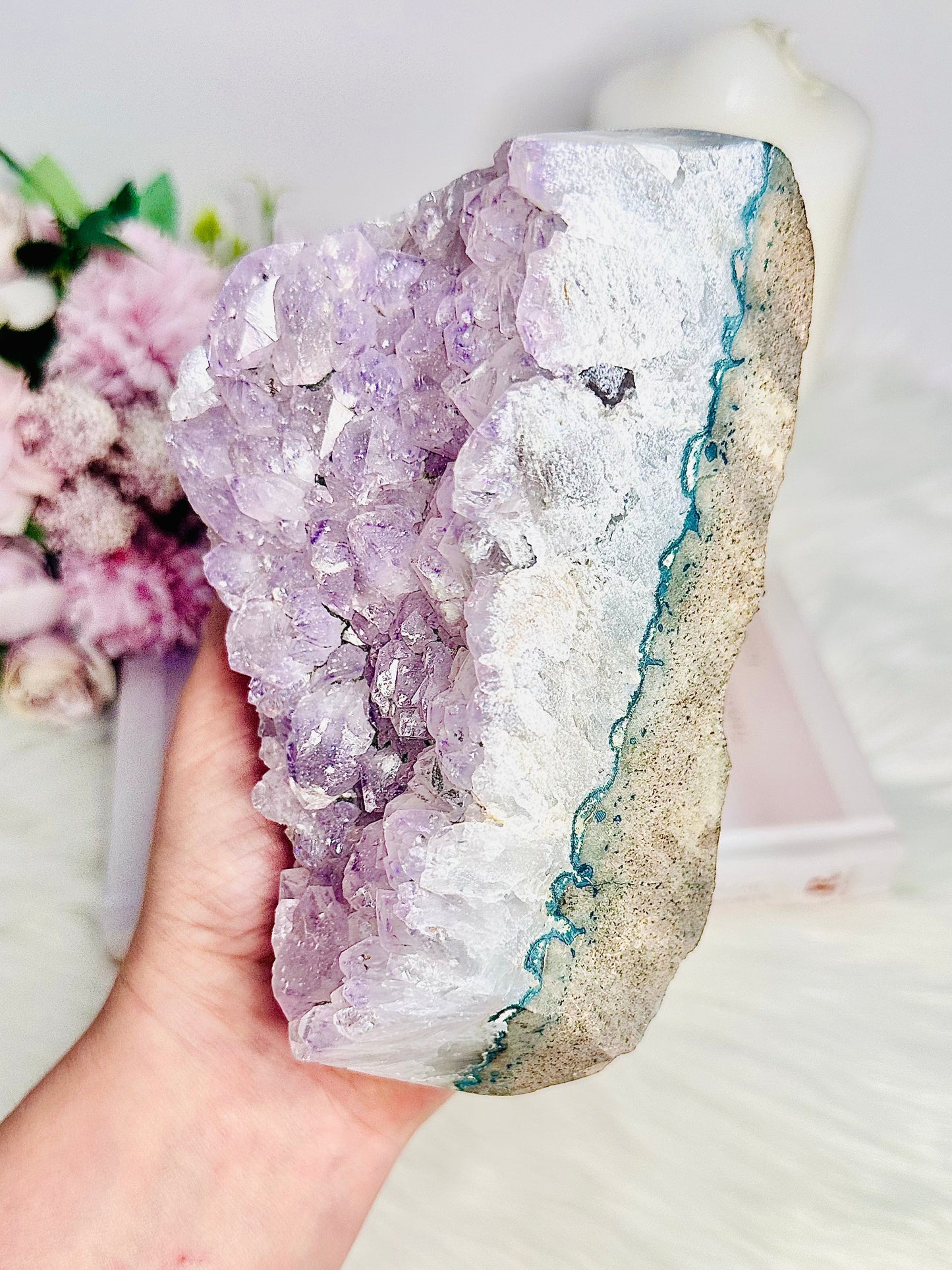 Large Chunky 1.16KG 13cm Light Amethyst Natural Cluster From Brazil