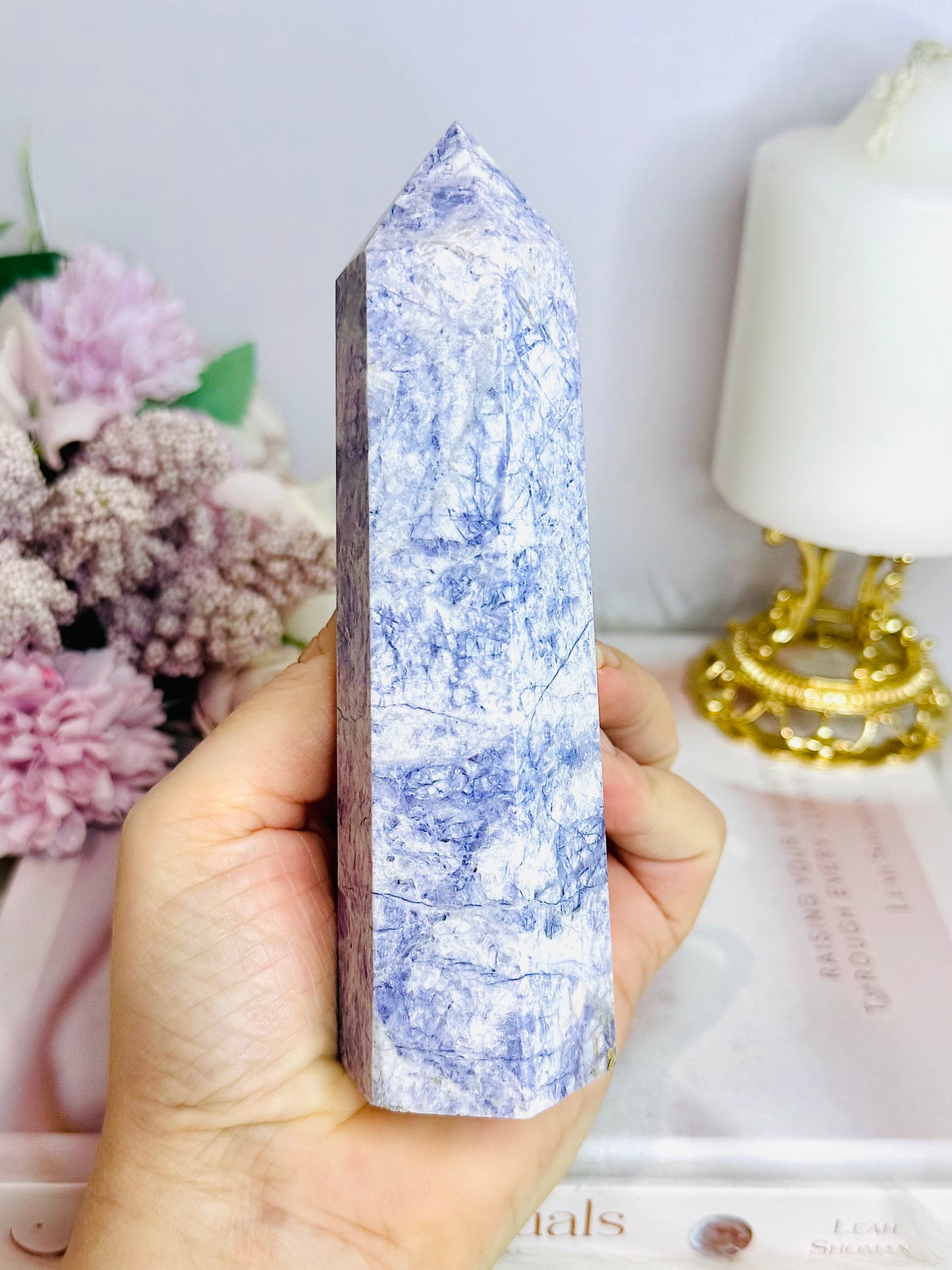Large Chunky Tiffany Stone Tower 14.5cm