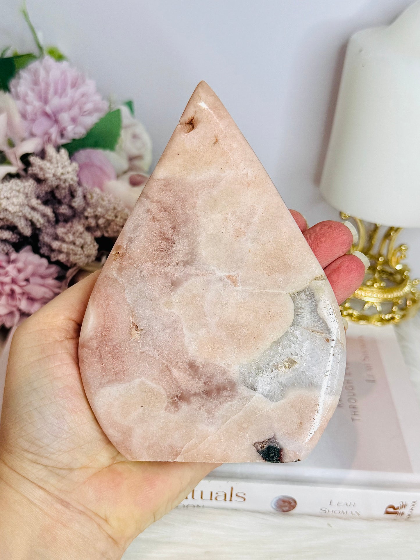 Large Pink Amethyst Carved Flame | Freeform 14cm 528g