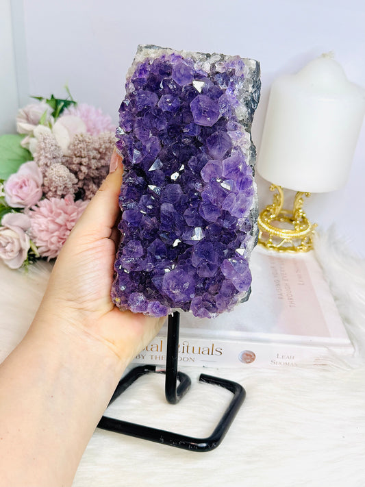 Large Amethyst Cluster Slab On Stand 21cm