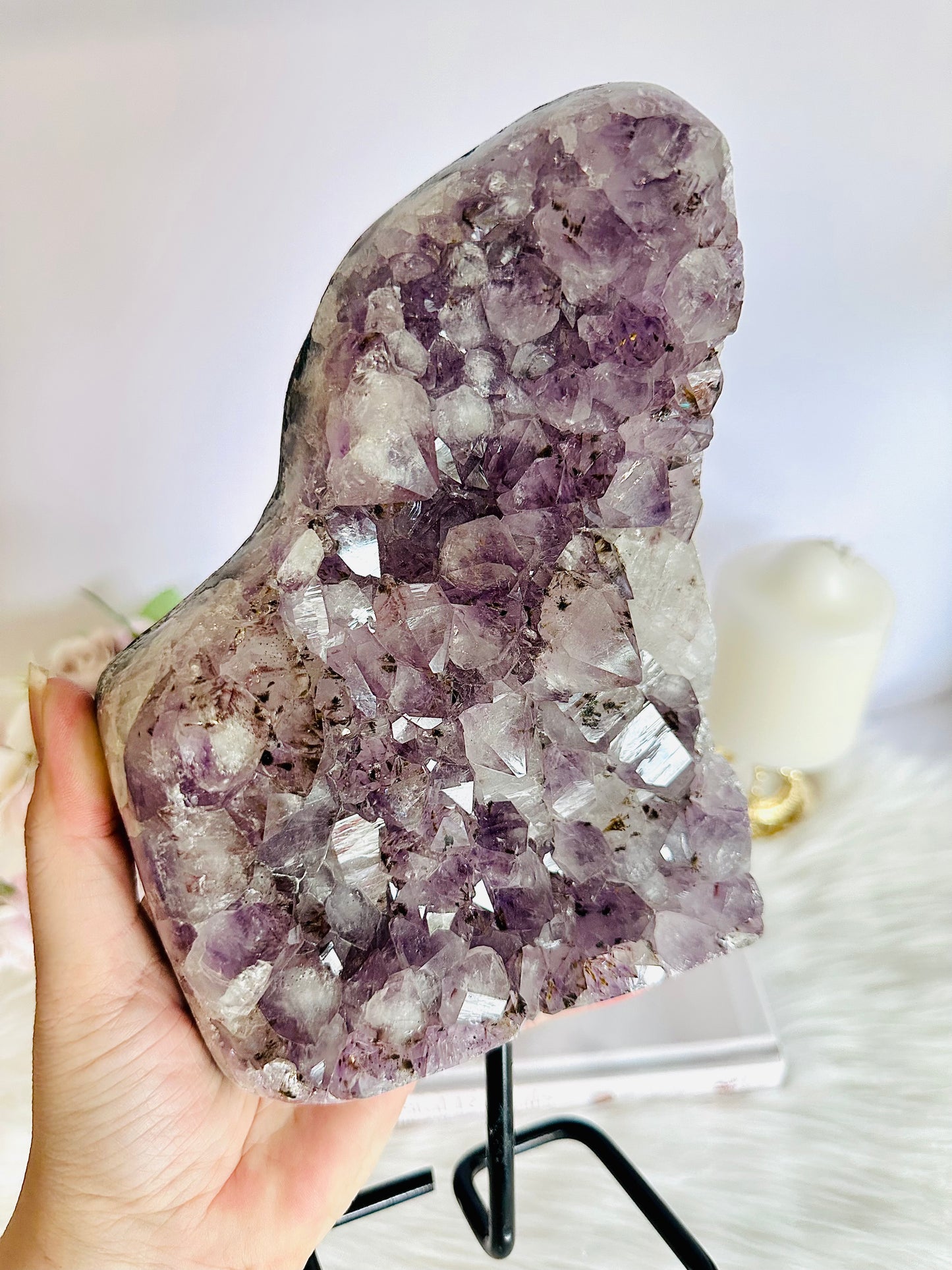 Wow!!!! Incredible Large 30cm 2.29KG Amethyst Druzy Cluster On Stand From Brazil ~ A Stunning Piece