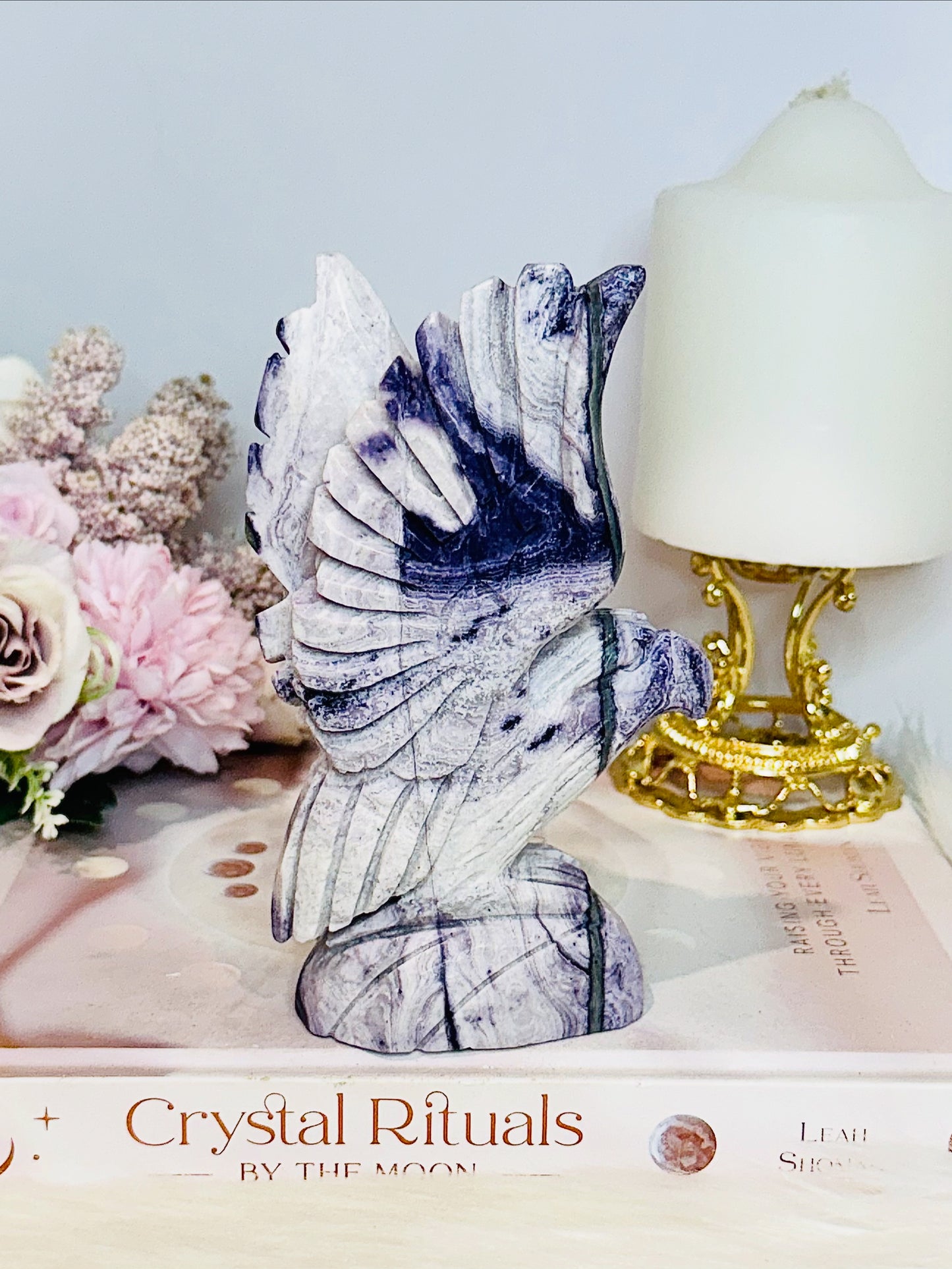 Large Tiffany Stone (Opalised Fluorite) Carved Eagle | Bird 14cm 504g
