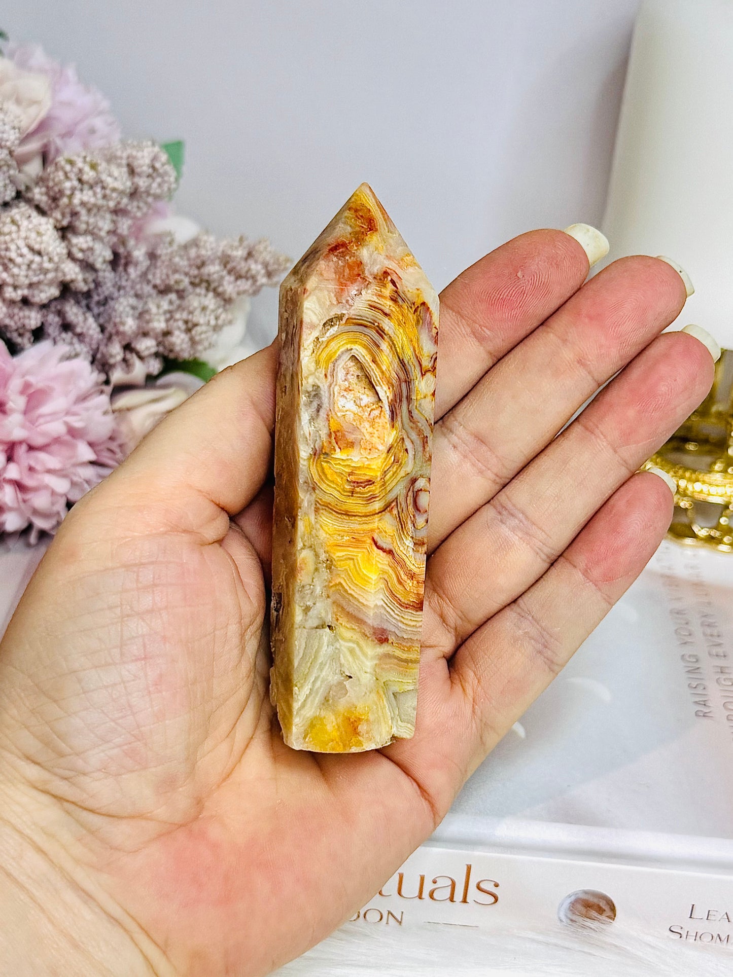 Crazy Lace Agate Druzy Tower 10cm