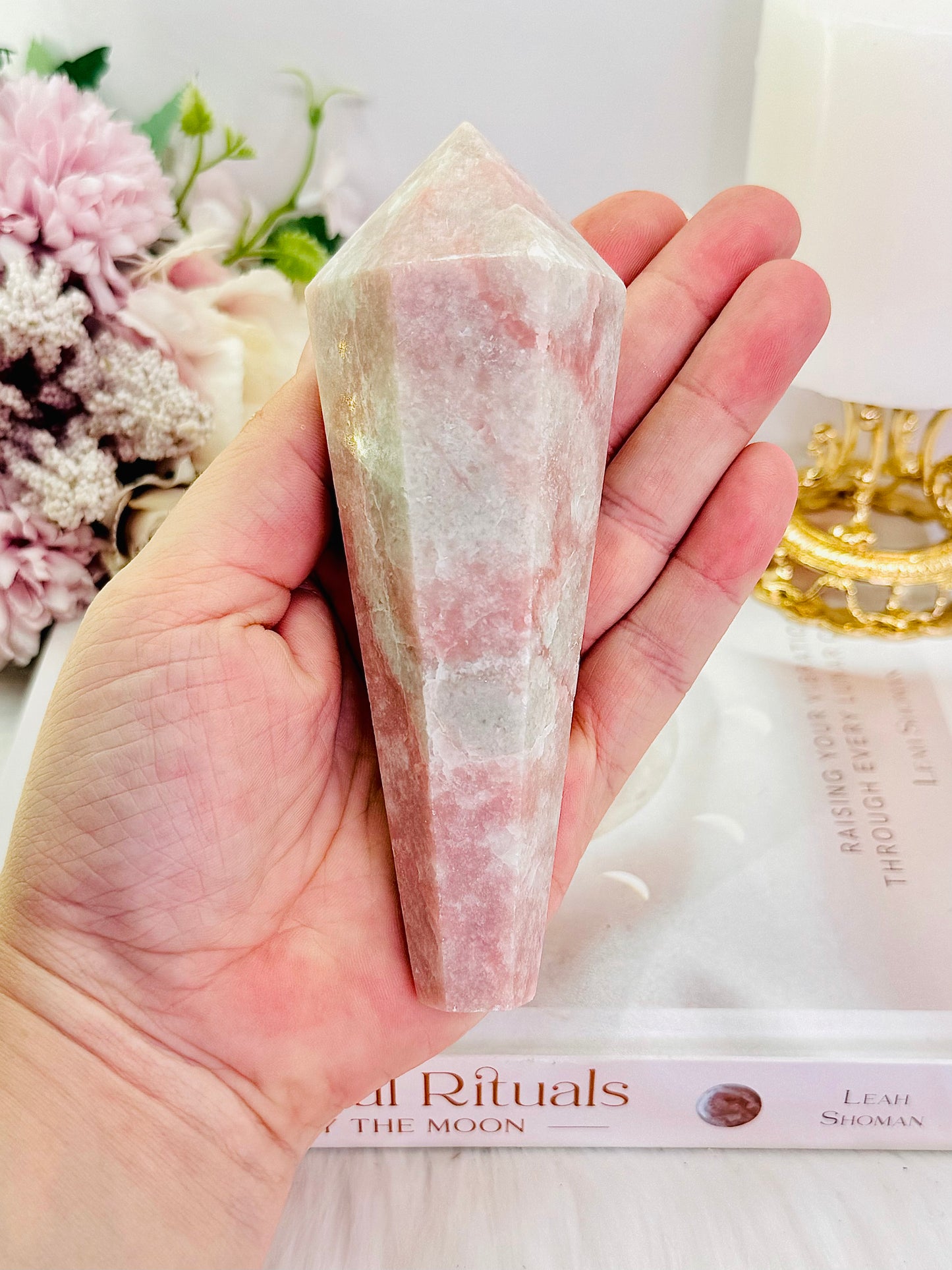 Chunky 13cm Pink Opal Wand | Tower