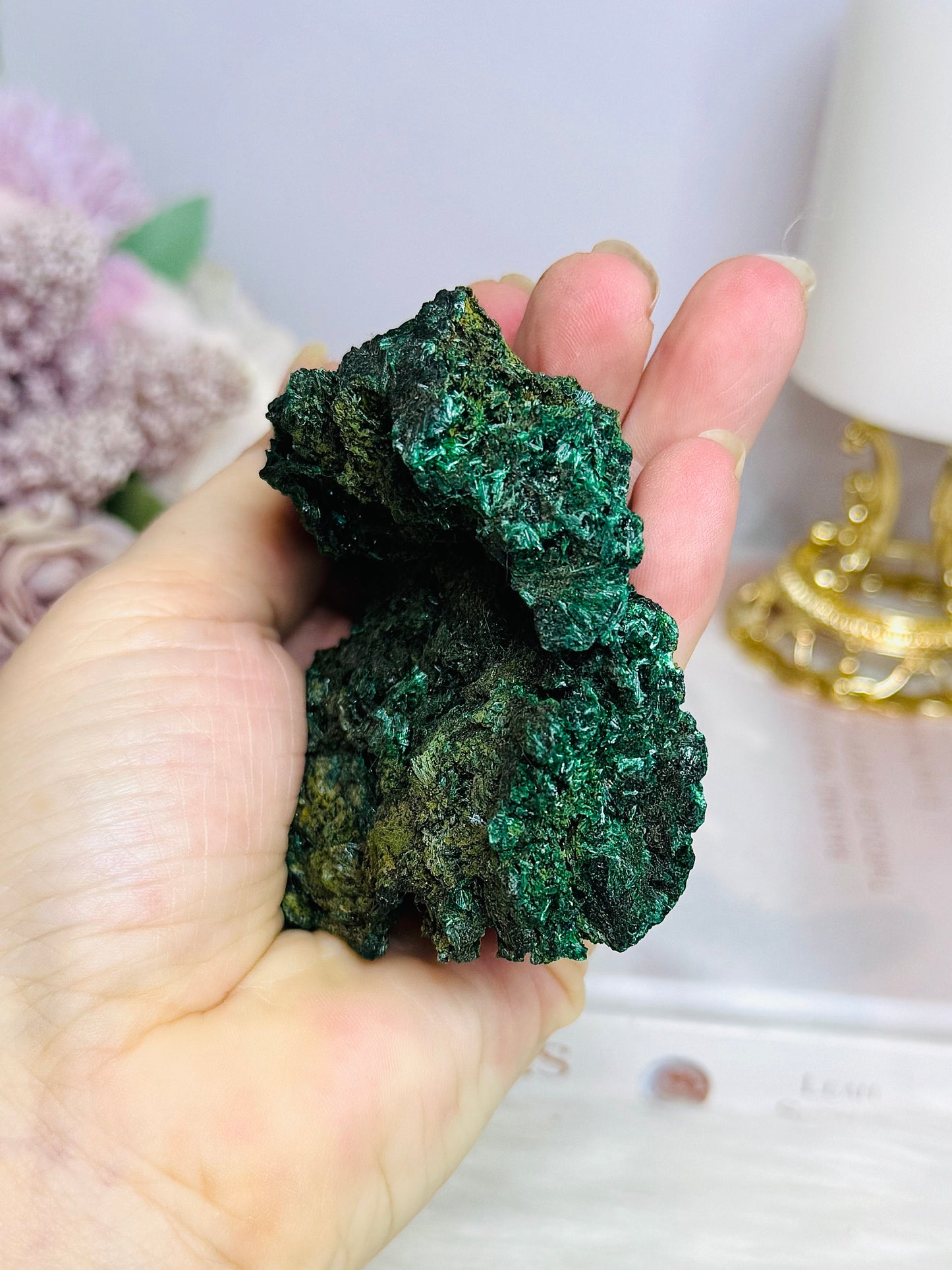 FOR SUE ~ Natural Velvet Malachite Specimen from Congo 188g
