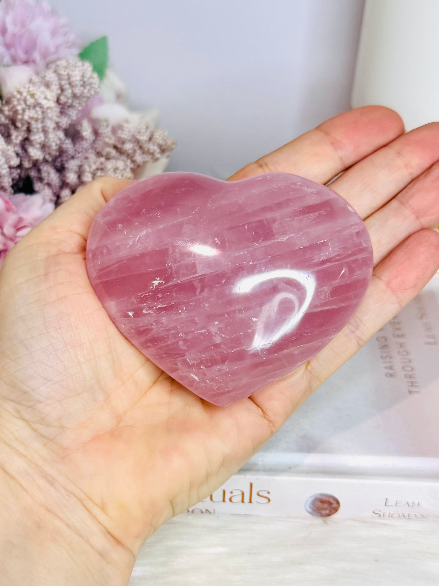 Rose Quartz Chunky Heart On Stand 235g