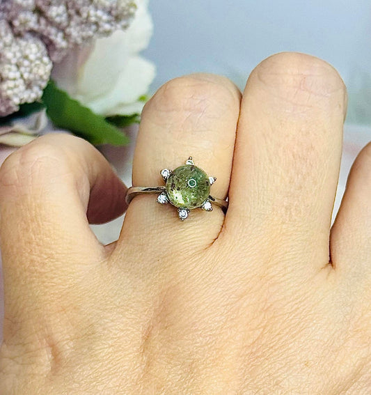 Garden Quartz Sun Ring Adjustable In Gift Bag