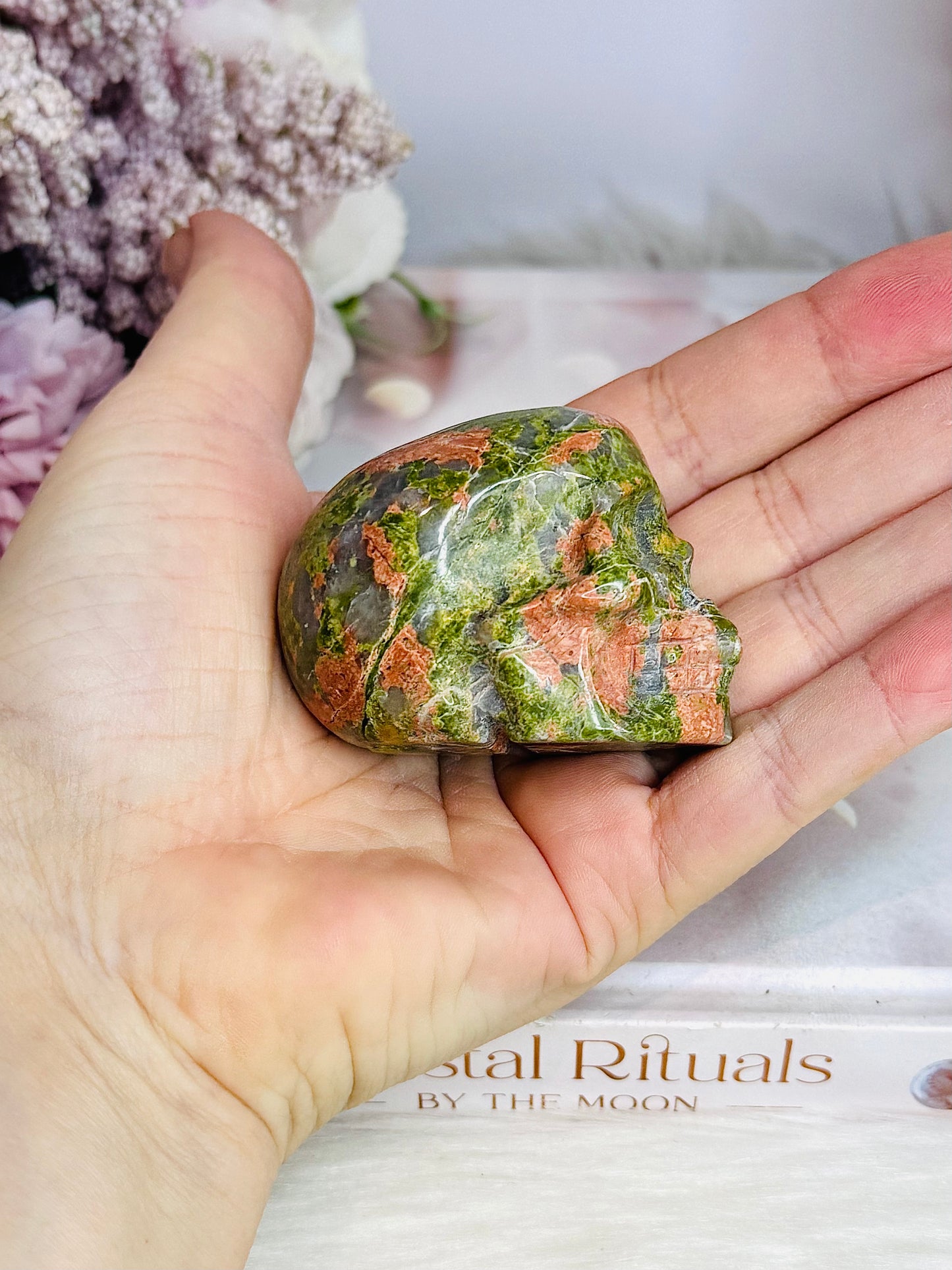 Unakite Carved Skull 6cm