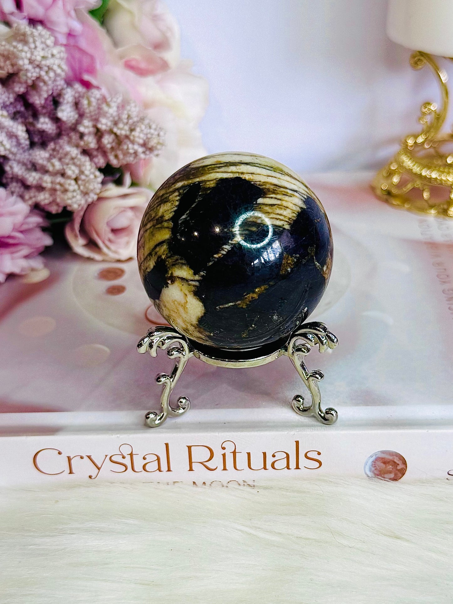 Rare Natural Purpurite Sphere On Stand 202grams