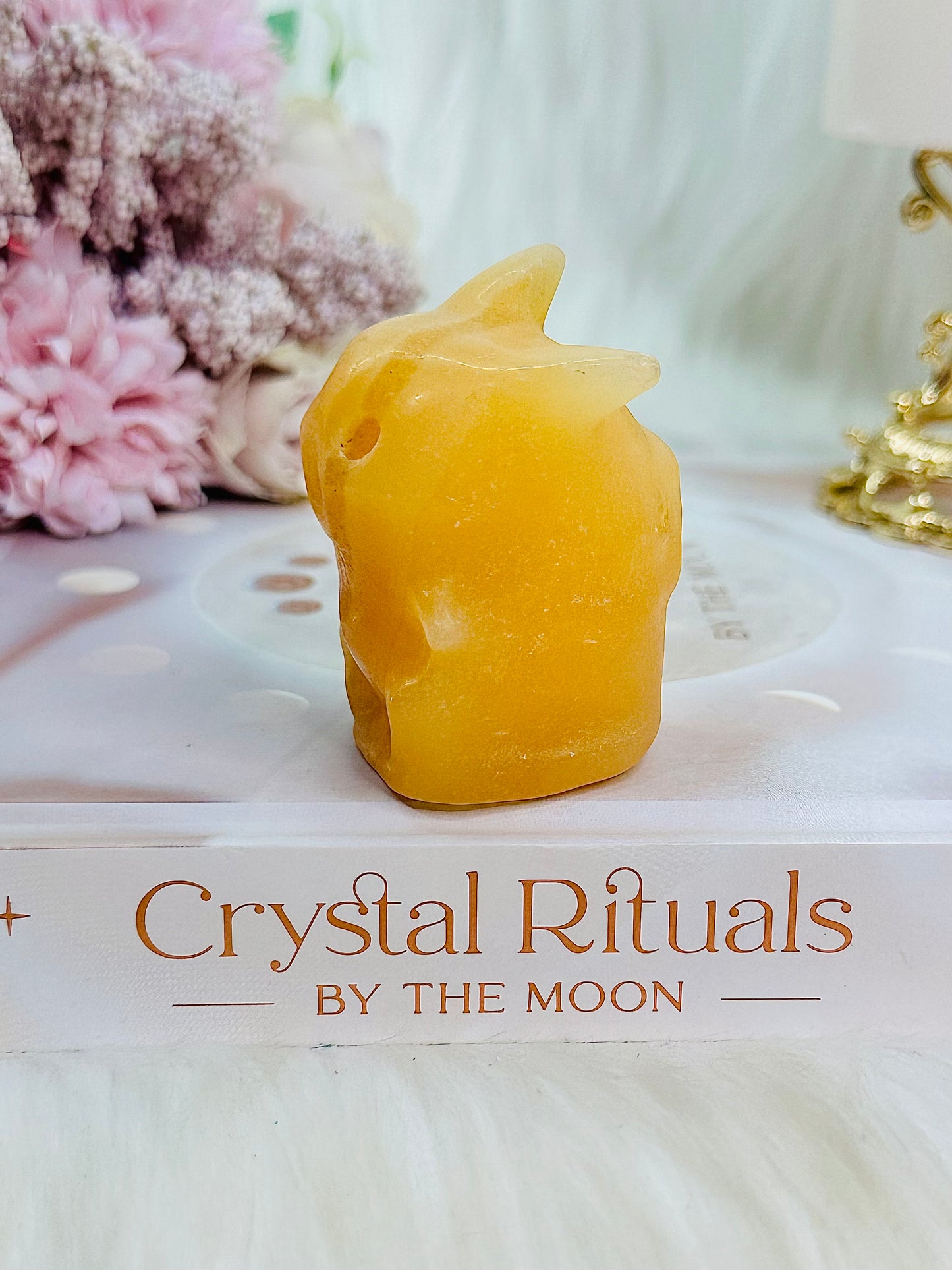 Cute Orange Calcite Pikachu Carving