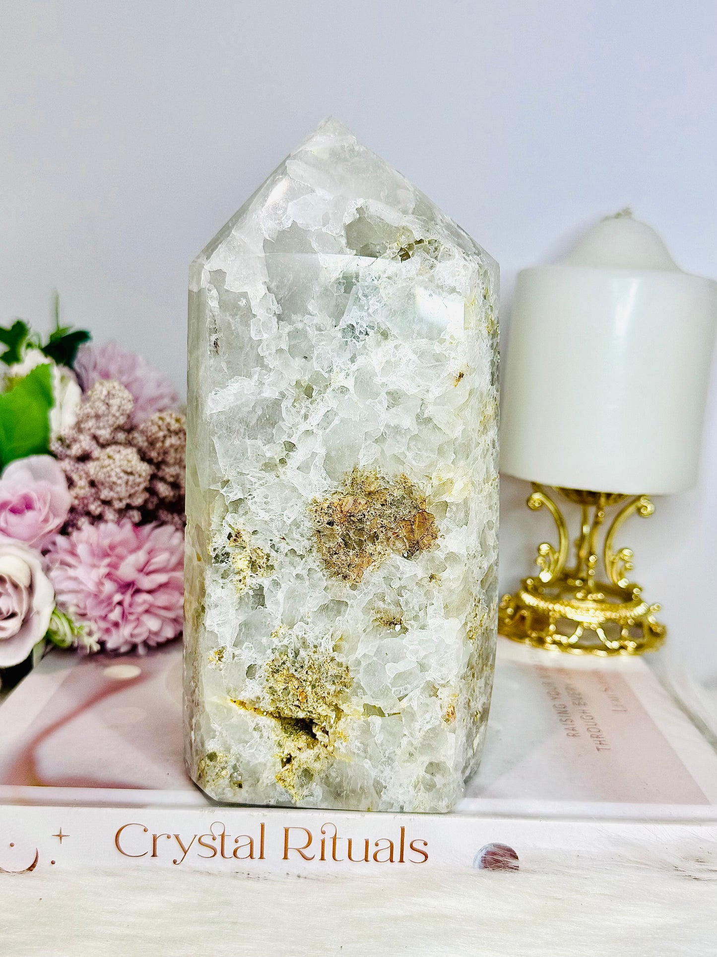High Grade Clear Quartz Cluster Point Tower From Brazil 17cm 1.22KG