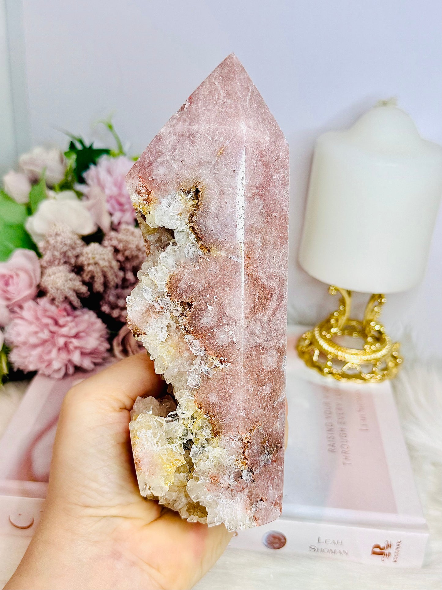 Large Druzy Pink Amethyst Tower 17.5cm