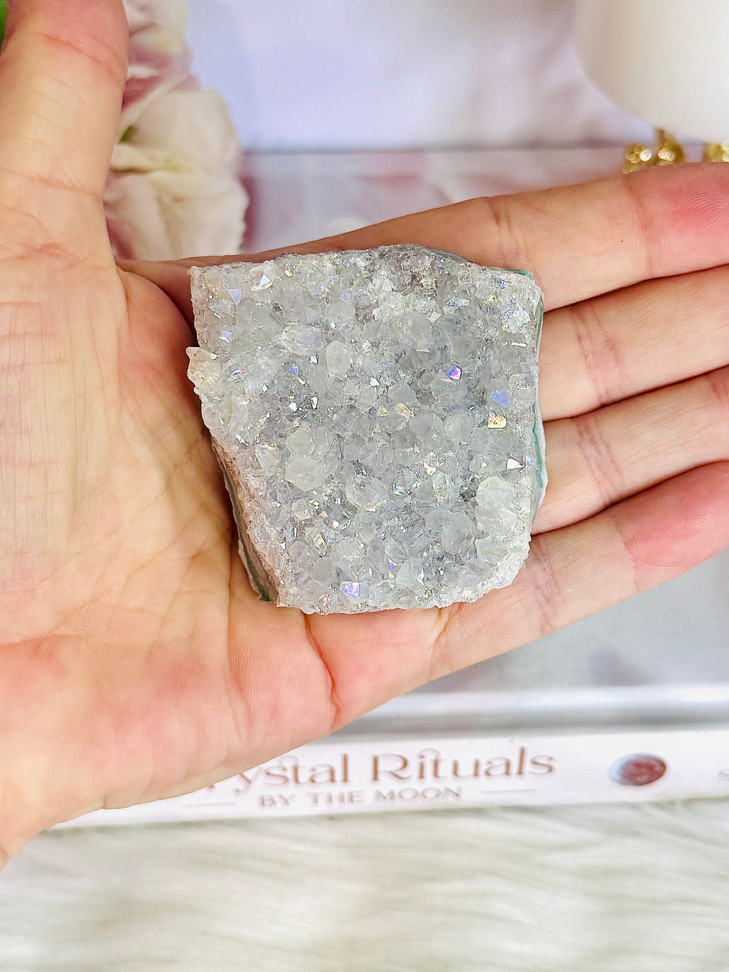 Sparkling Angel Aura Amethyst Cluster From Brazil 5cm