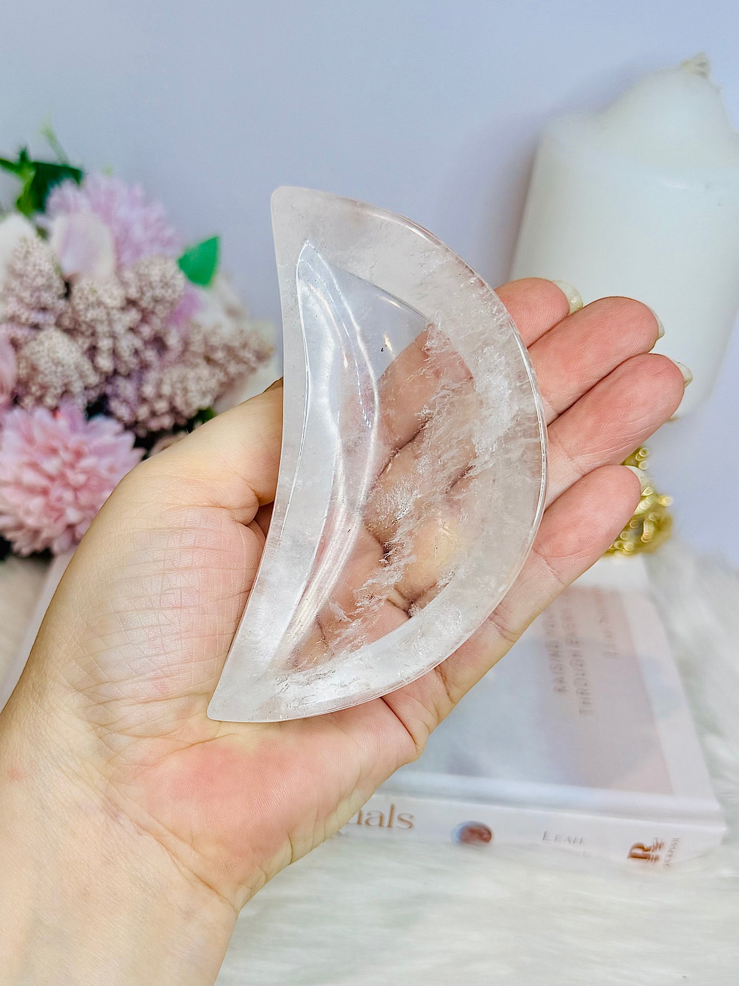 Clear Quartz Chunky Moon Bowl 10cm 205g