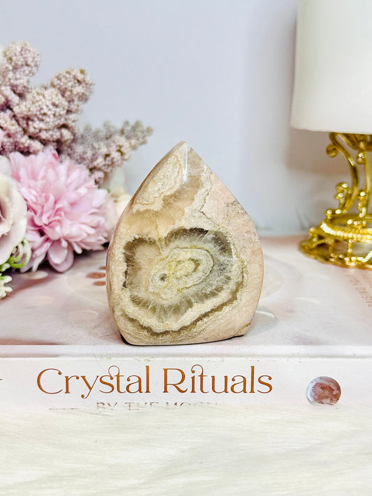 Flower Agate Carved Freeform | Flame 7cm