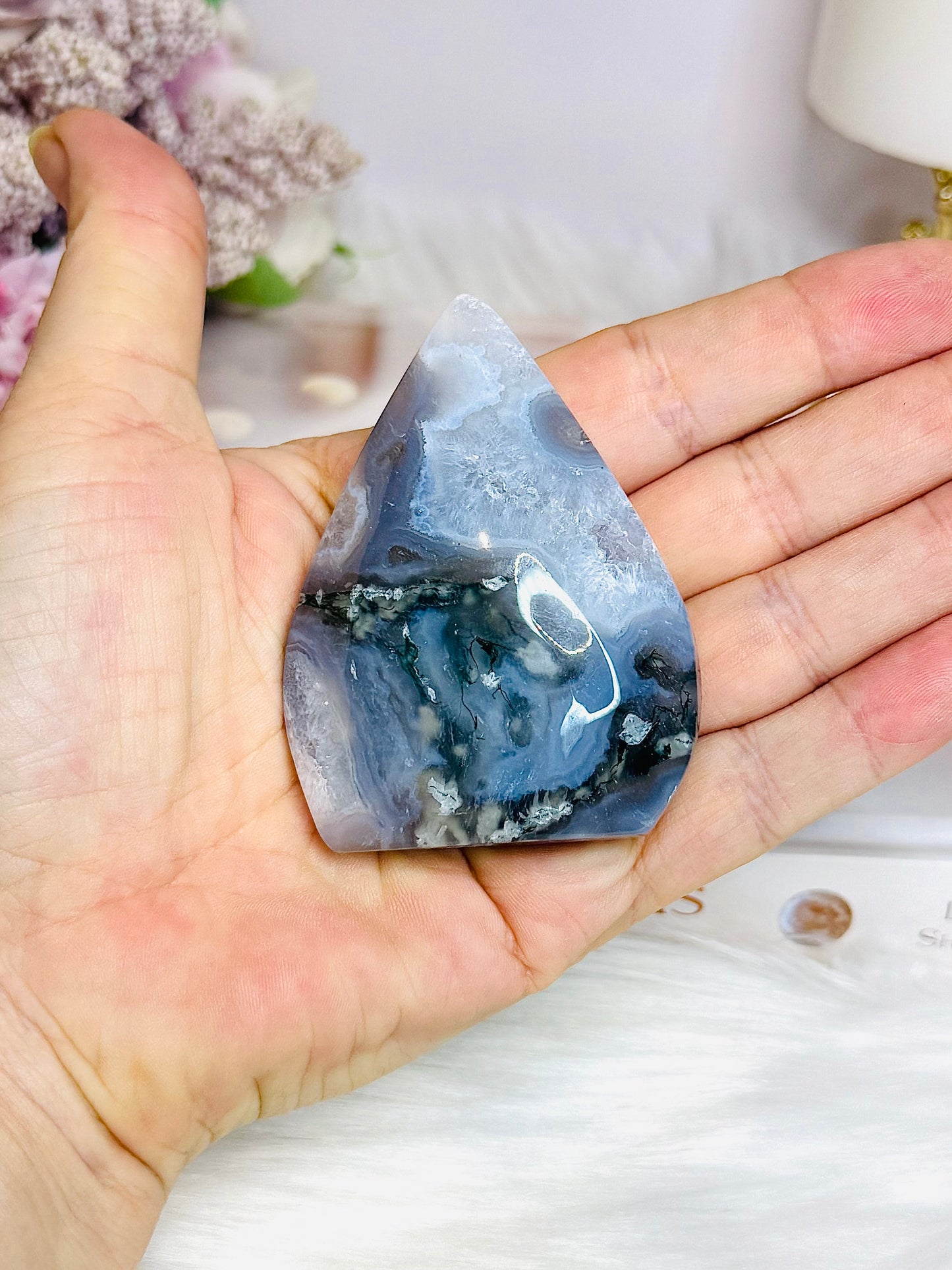 Moss Agate Flame | Freeform 7cm