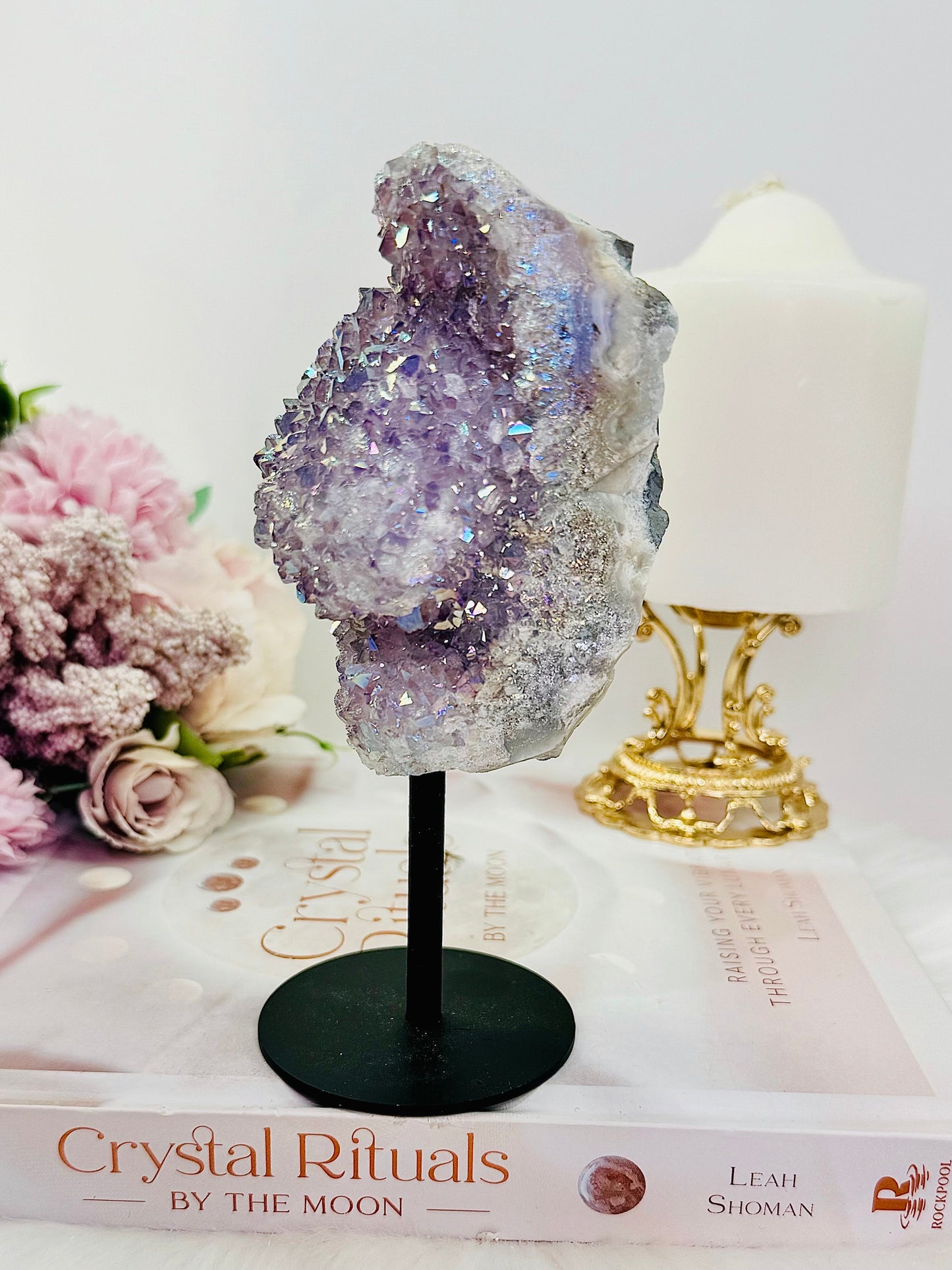 Large Angel Aura Amethyst Cluster on Stand From Brazil 16cm